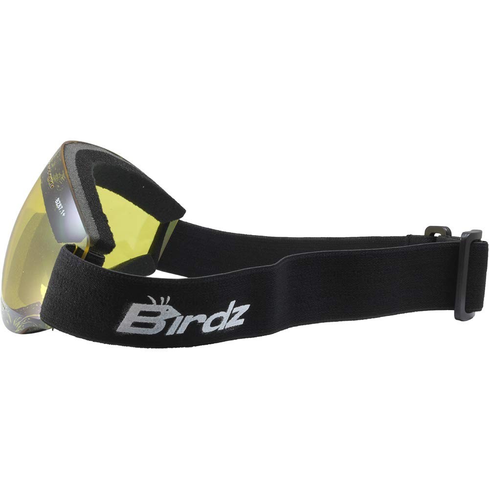 3 Pair Birdz Thrush Frameless Skydiving Riding Goggles Clear Smoke Yellow Lenses