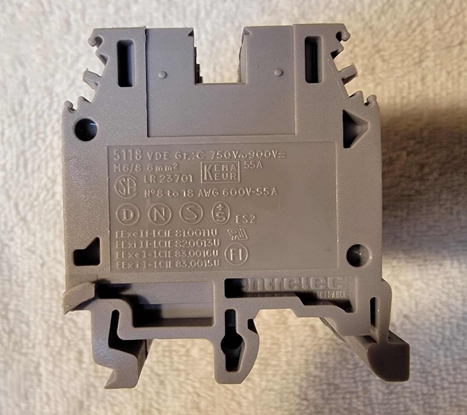 Entrelec 5118 M6/8 55 Amp Terminal Connector (lot of 25)