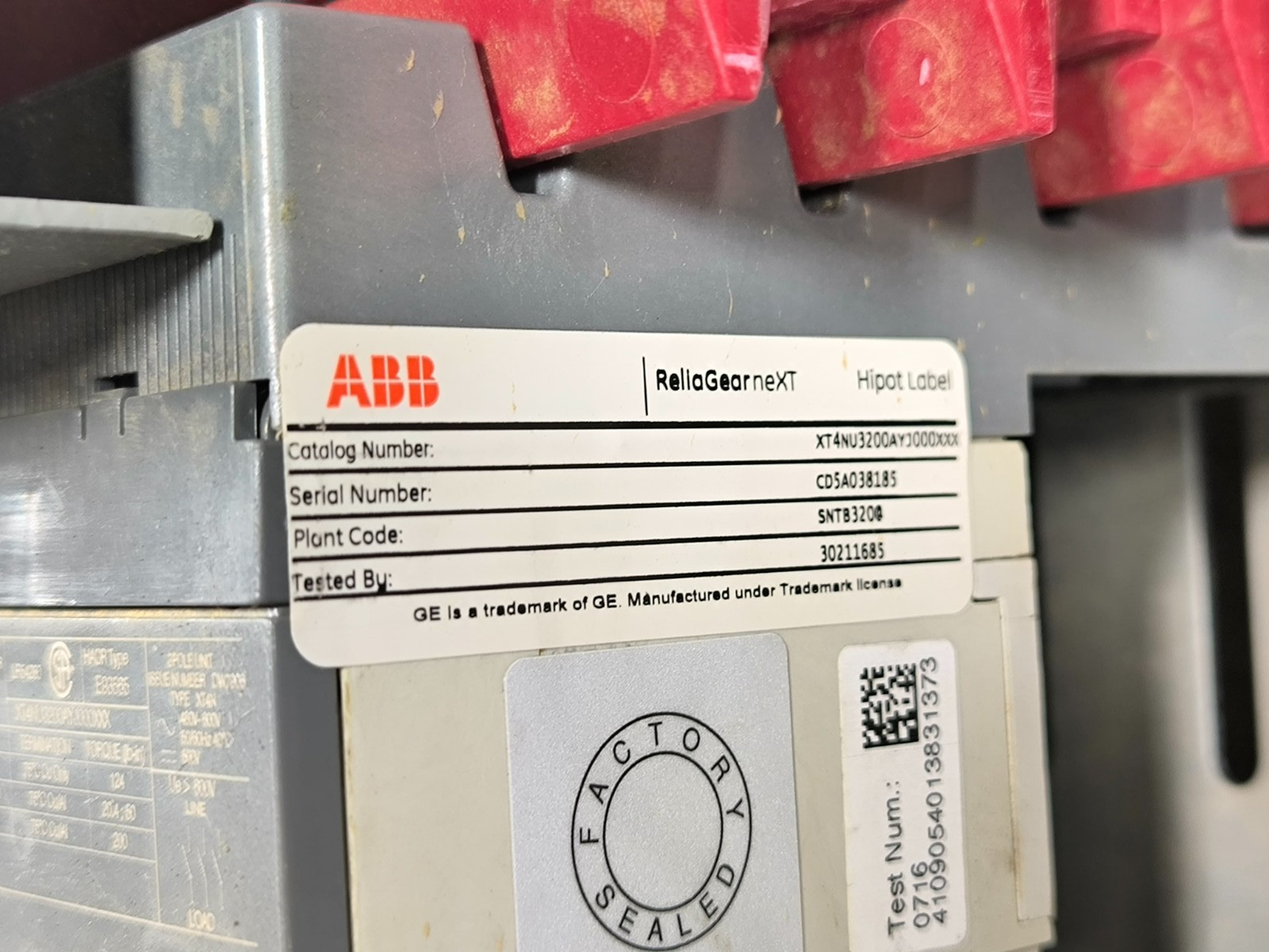 ABB GE IN2412BL3H1 ReliaGear neXT Power Panel 1200 Amp 480Y/277 V 3PH 4W 3R NOS