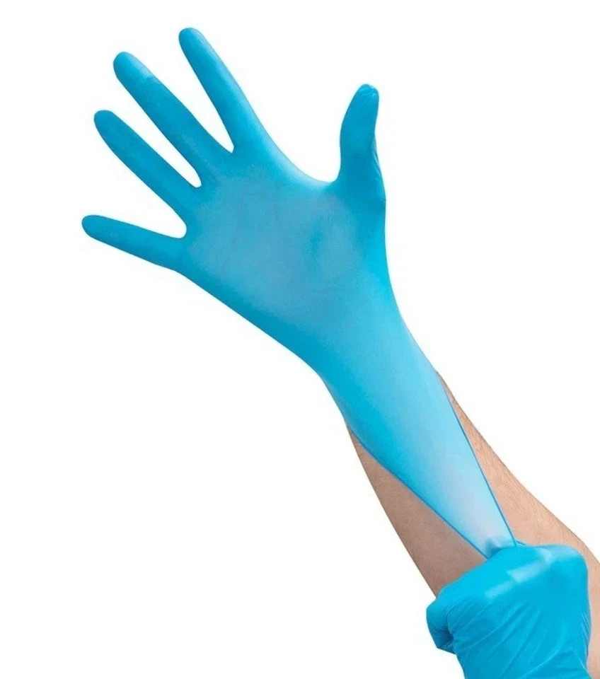 Blue Nitrile Medical Gloves Powder-Free Food Grade Disposable Glove 100 / 1000