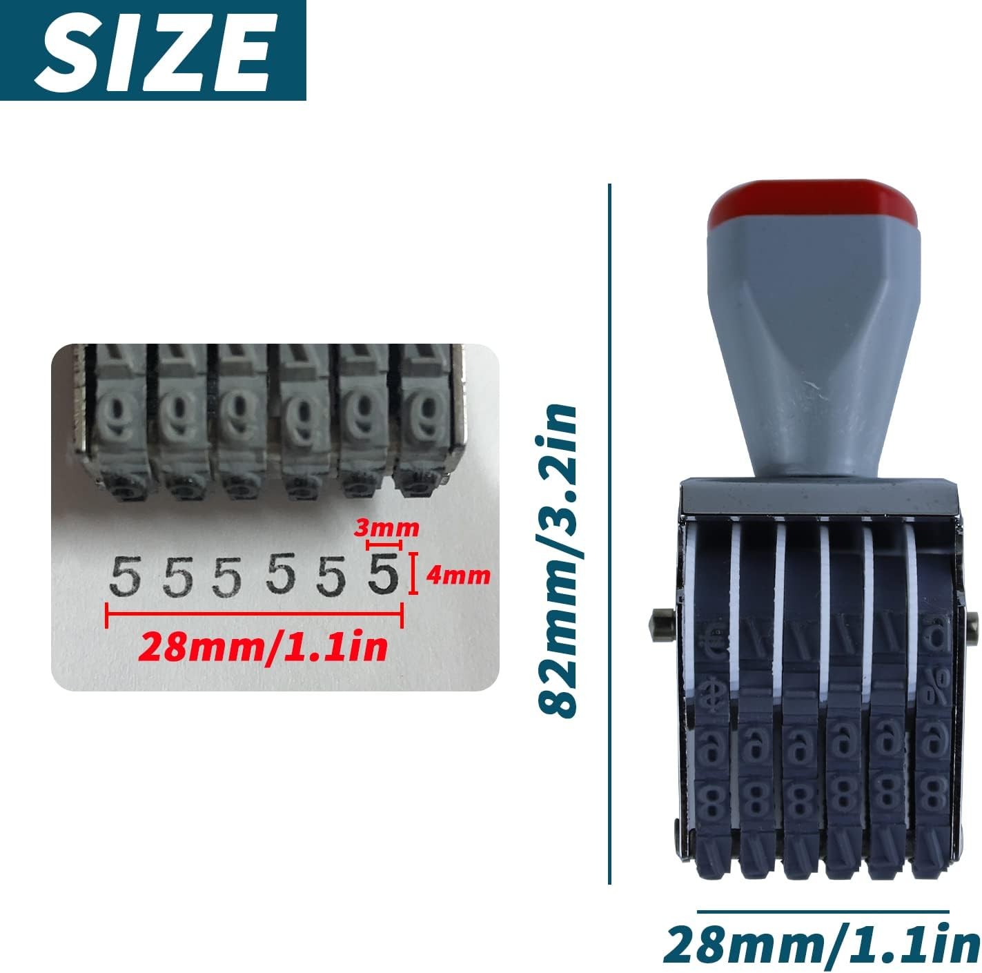 6 Digit Number Roller Stamp Changeable Date Price