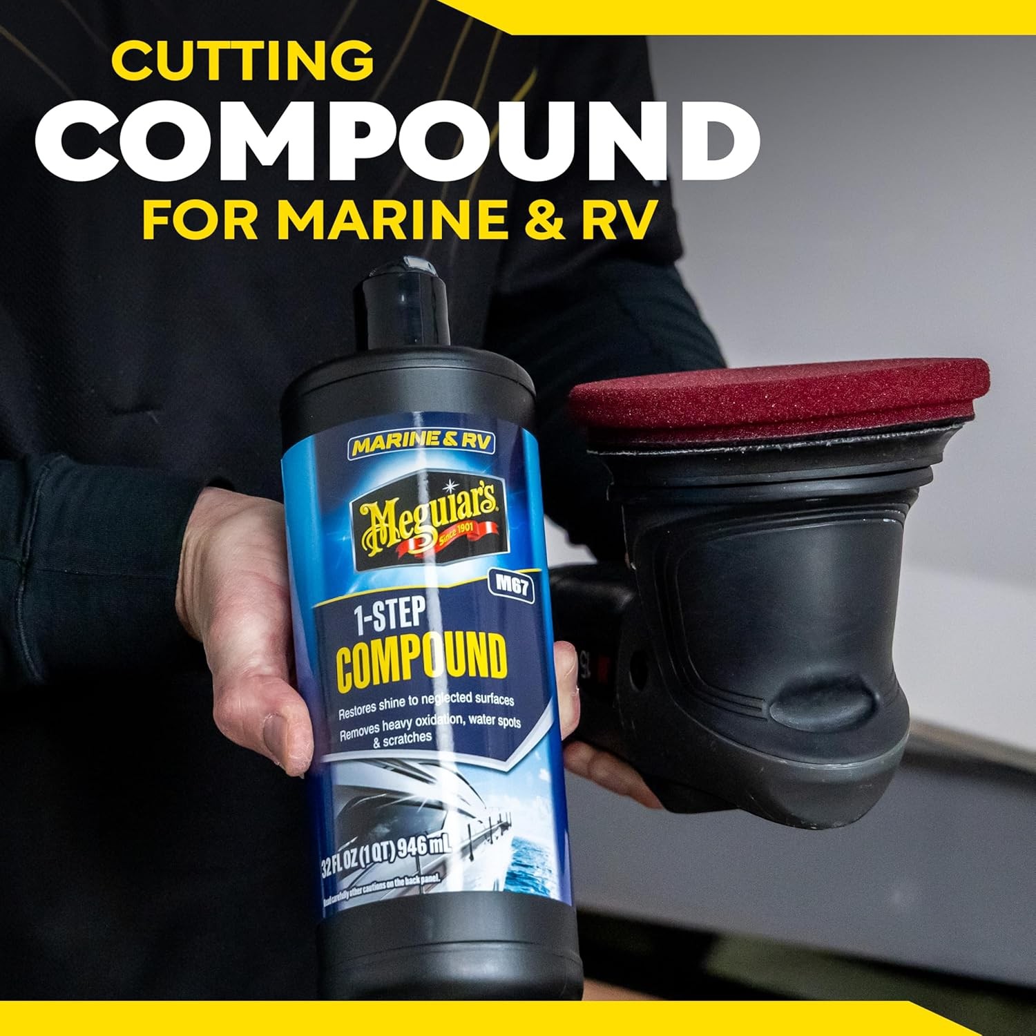 Meguiar’s M6732 Marine/RV One Step Compound, Remove Oxidation, Stains,…