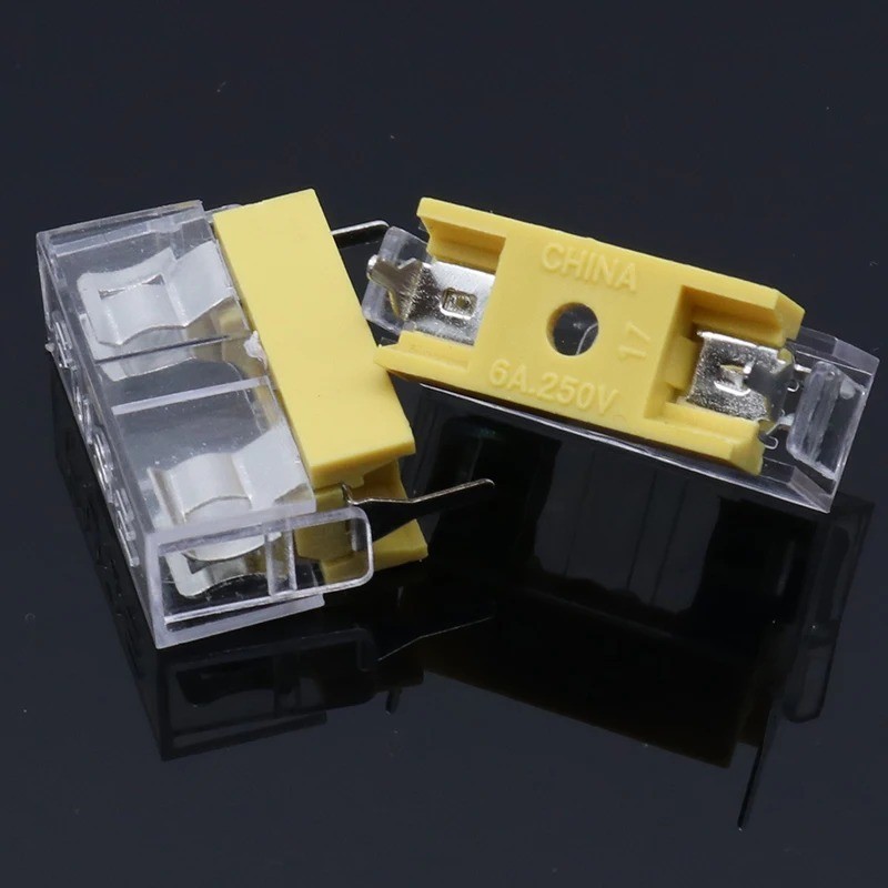 ELECAPITAL 10pcs PCB Fuse Holder 5x20mm Panel Mount 250V Transparent Cover