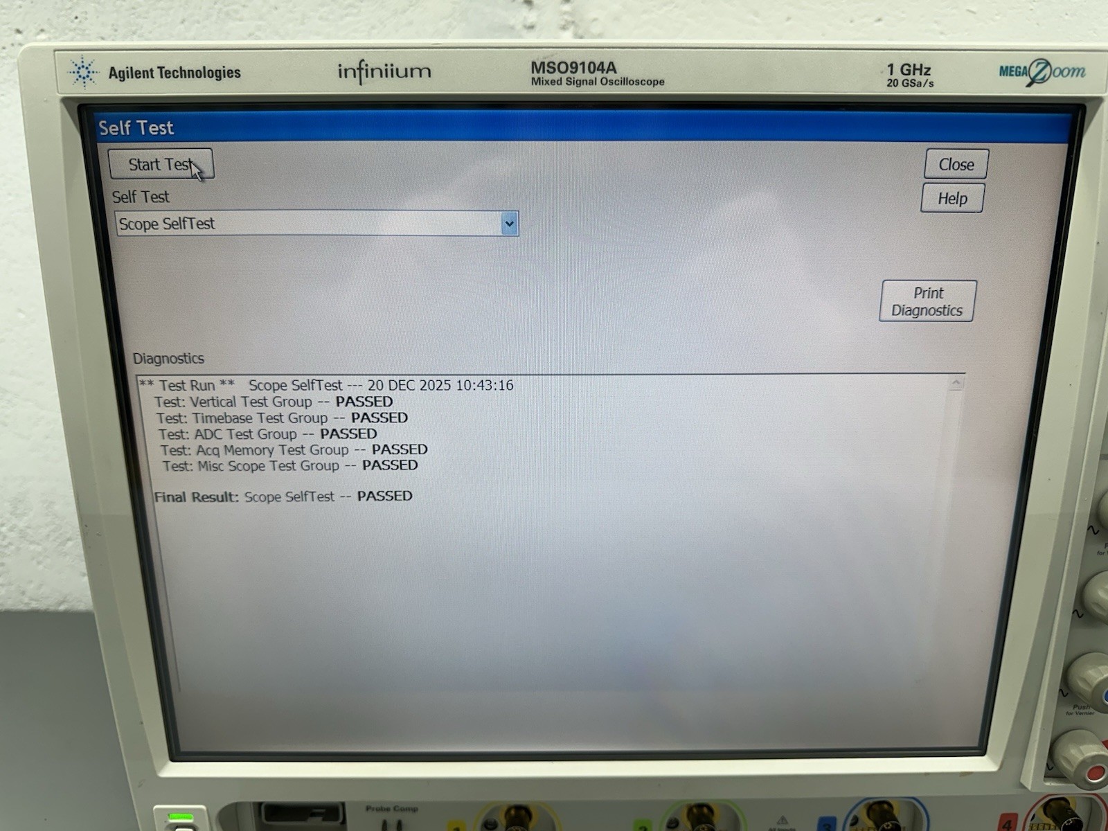 Keysight Agilent MSO9104A Mixed Signal Oscilloscope 1GHz w/ SSD