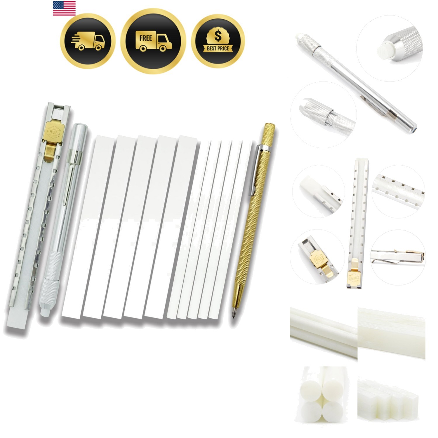 Soapstone Holder Set with Refill Extra 10pcs for Welding Fabrication Marking