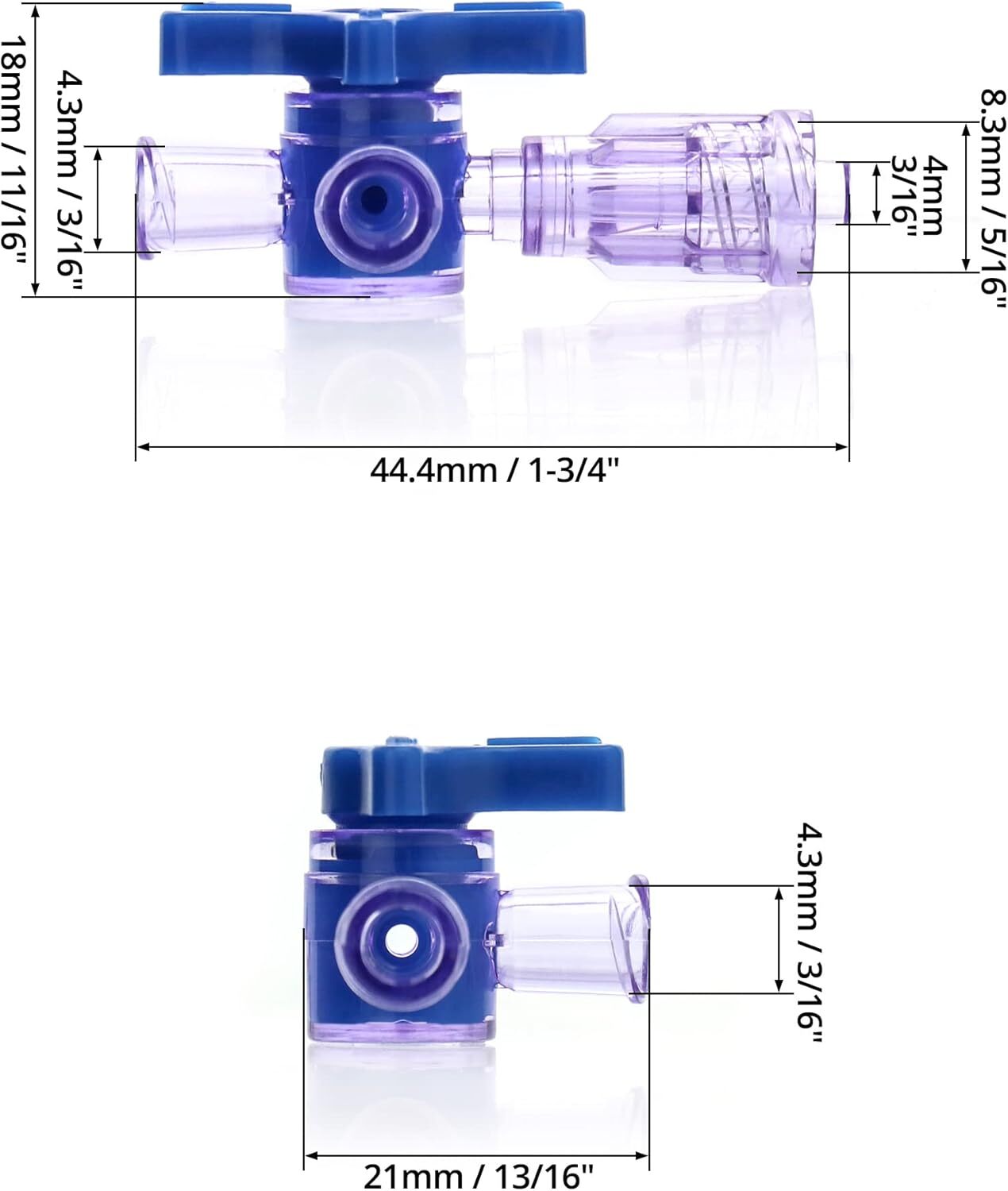 2-Way/3-Way Stopcocks Luer Connection, Mixing Luer Connector Adapter (10Pcs)