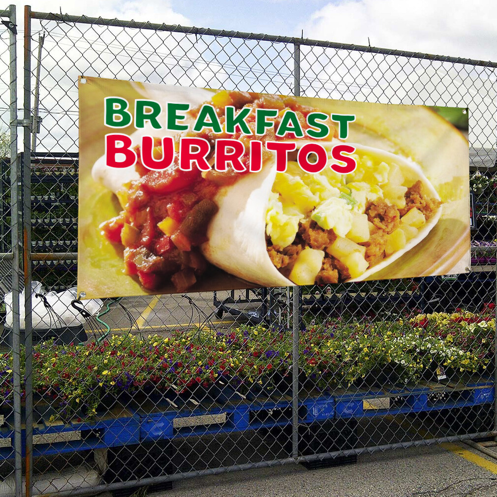 Vinyl Banner Multiple Sizes Breakfast Burritos Advertising Printing B Lifestyles