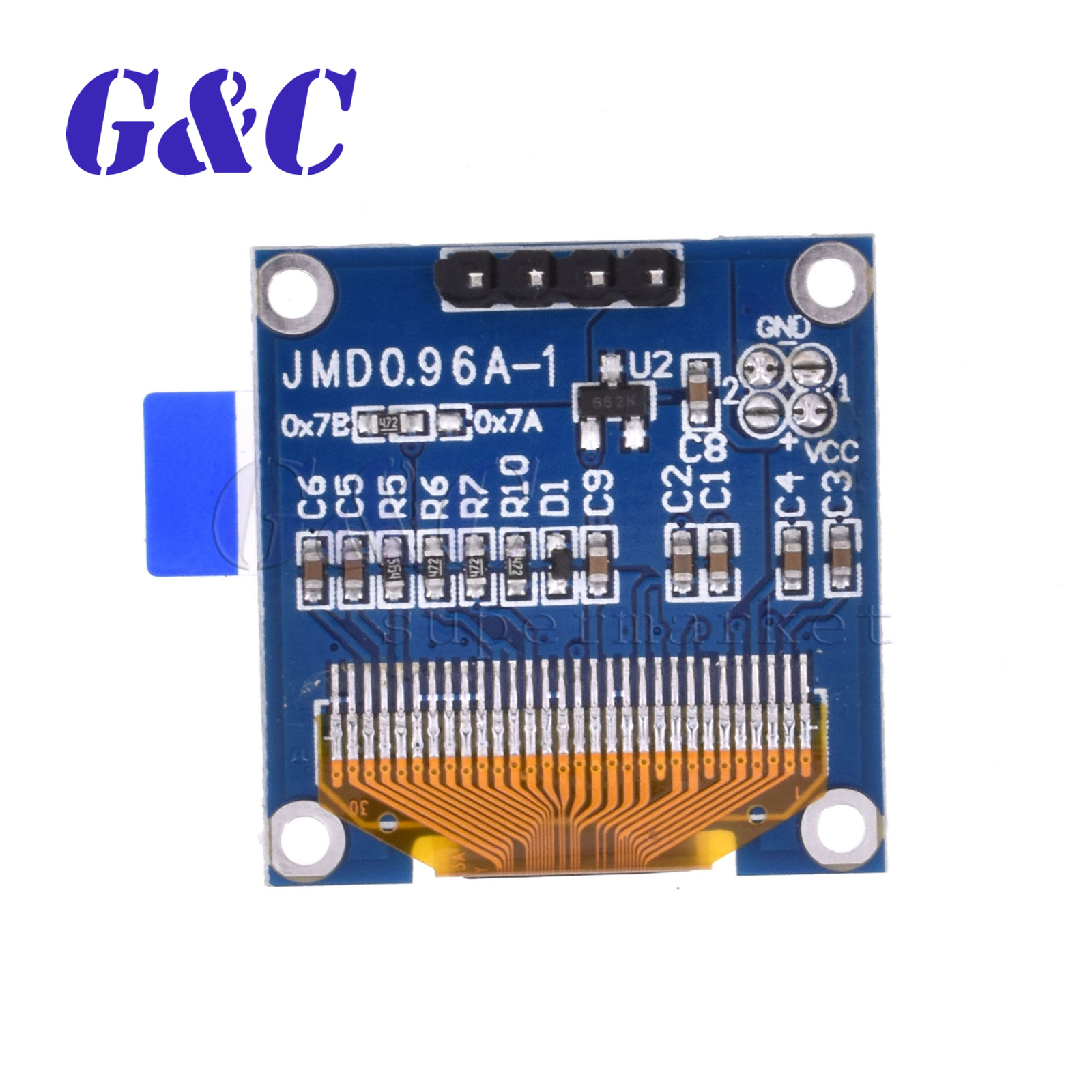 0.96″ inch 3-5V I2C IIC 128X64 Blue OLED LED Display Modul or Arduino