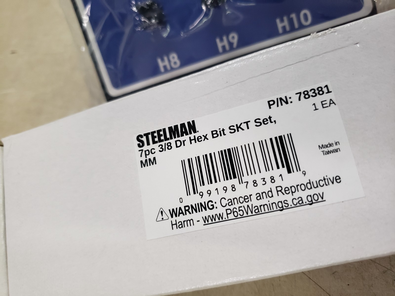 STEELMAN PRO 7-Piece 3/8-Inch Drive Metric Hex Bit Socket Set 78381 Socket Rail