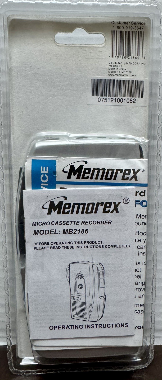 Memorex MB2186 Micro Cassette Handheld Recorder, Brand New Factory Sealed