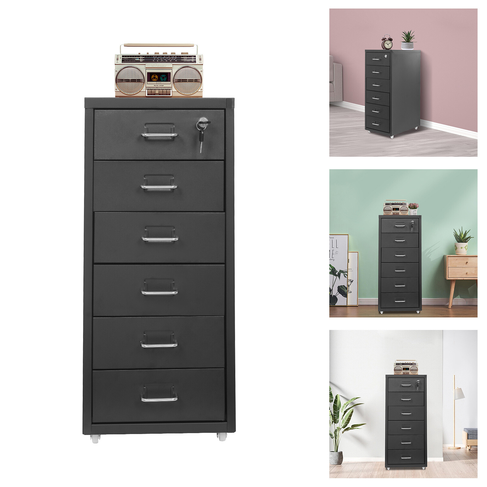Vertical File Cabinet, Metal File Cabinet with Lock, Filing Cabinet