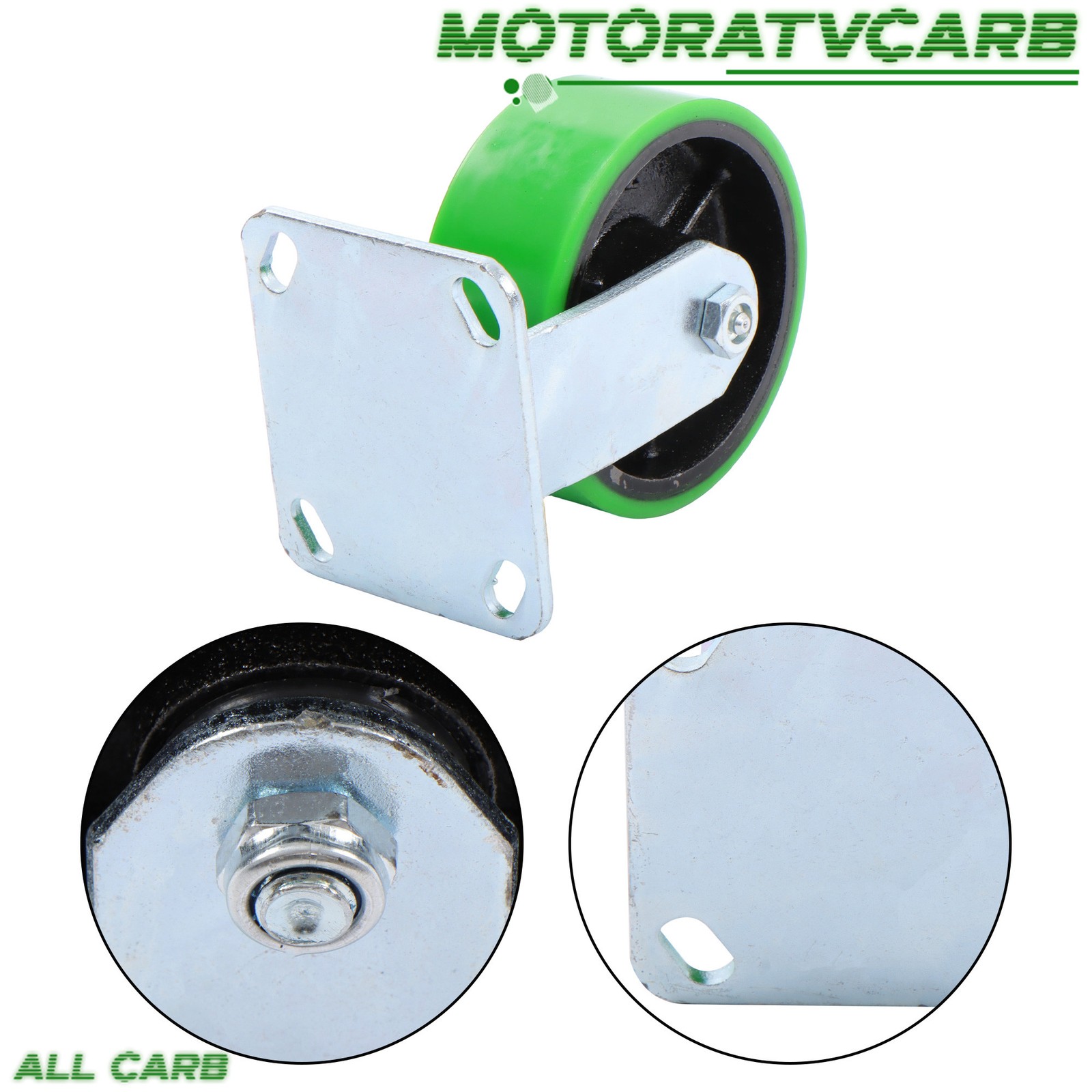 ALL-CARB 5″ Casters Two Straight, Two Side Brakes Heavy Duty Capacity to 4000 lb