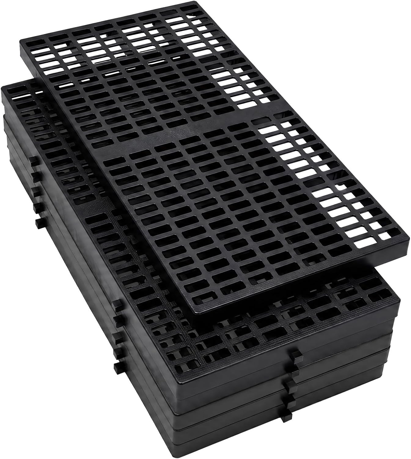 6/12/18-Pack Waterproof Plastic Pallets, 23.6″x11.8″, for Garage Basement Use