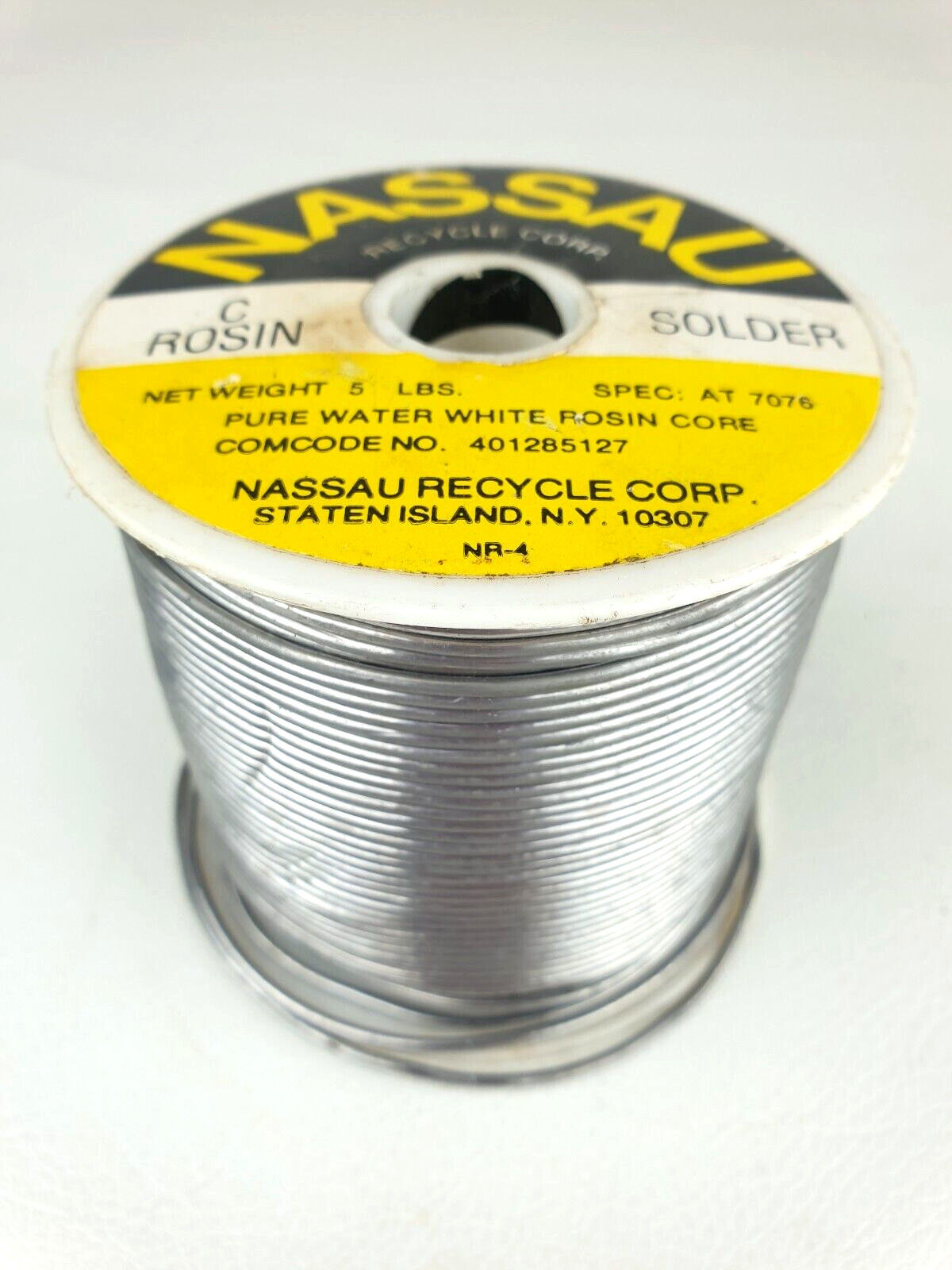 Nassau Water White Rosin Solder Spec AT-7076 4.75lbs AT&T Western Electric