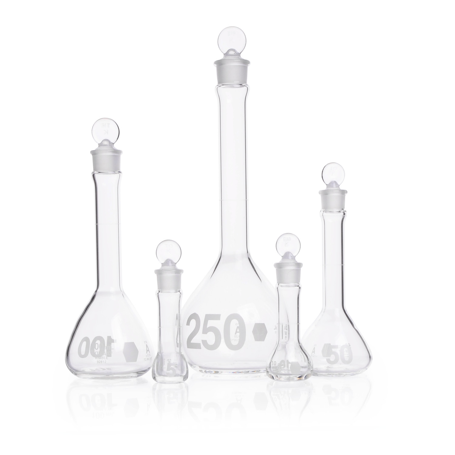 KIMBLE KIMAX Glass 25mL Heavy-Duty Volumetric Flask #13 GLASS Stopper DWK92812G-