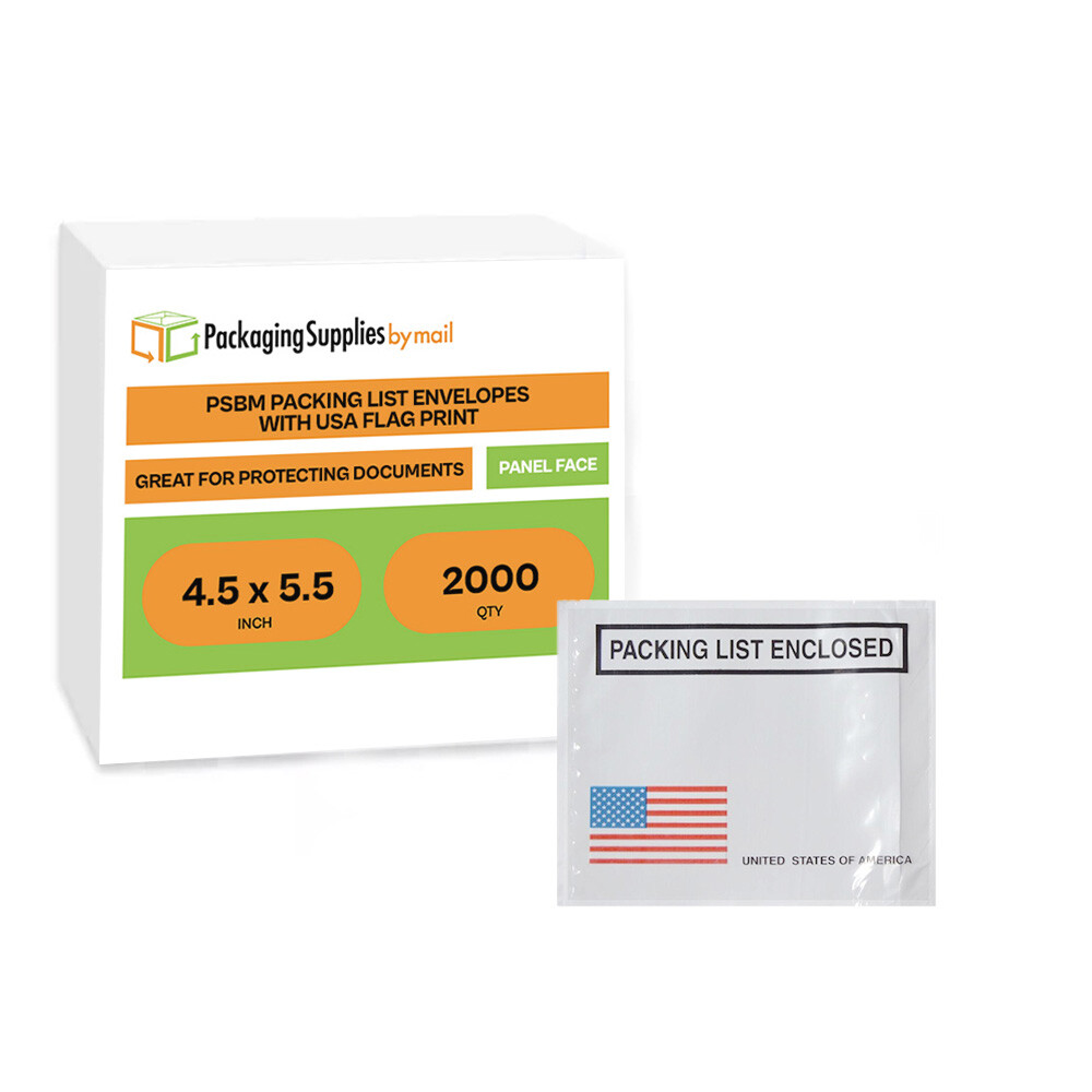 2000 4.5″ x 5.5″ Made in USA Panel Face Packing List Enclosed Envelopes