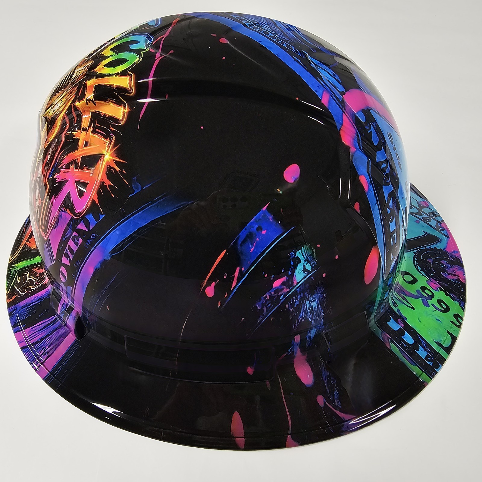 full brim hard hat custom hydro dipped IN BLUE COLLAR DADDY BAD ASS EDITION NEW