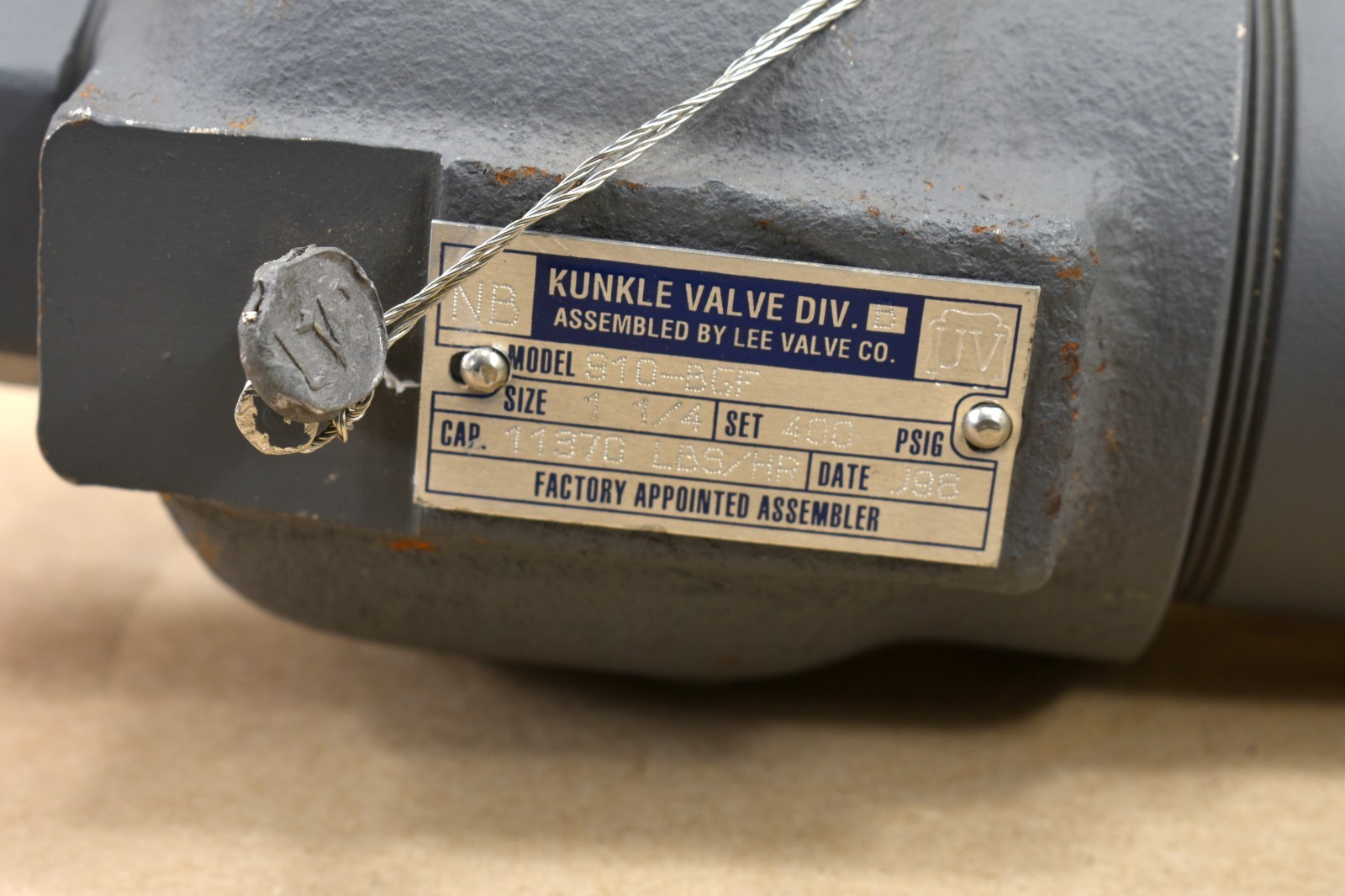 Keystone Kunkle Valve 910-BGF Safety Relieve Valve ,1.25″, 400PSIG, 11370 LBS/HR