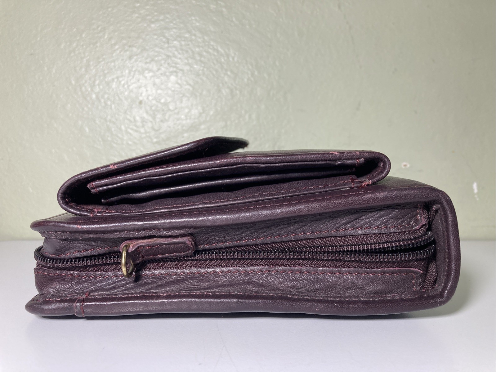 Franklin Quest Compact Burgundy Nappa Leather Zip around Planner 6 Rings