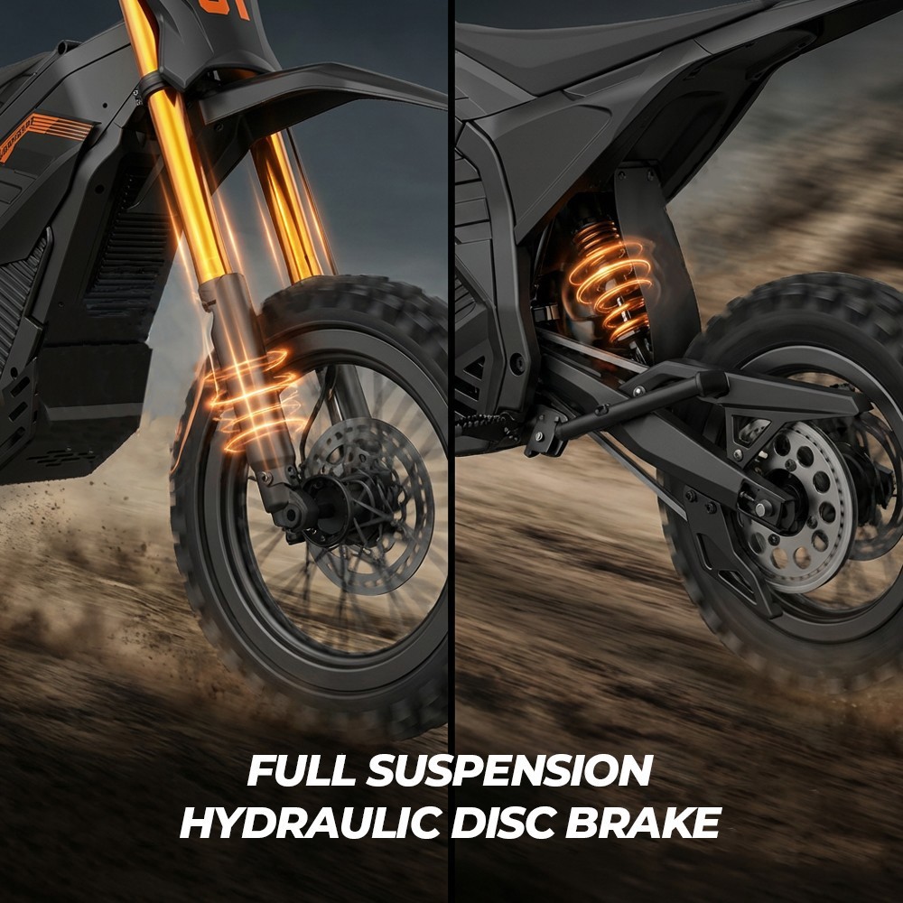 Adult Electric Dirt Bike Peak 6000W 60V/30AH 50MPH Off-Road Motorcycle E-Bike