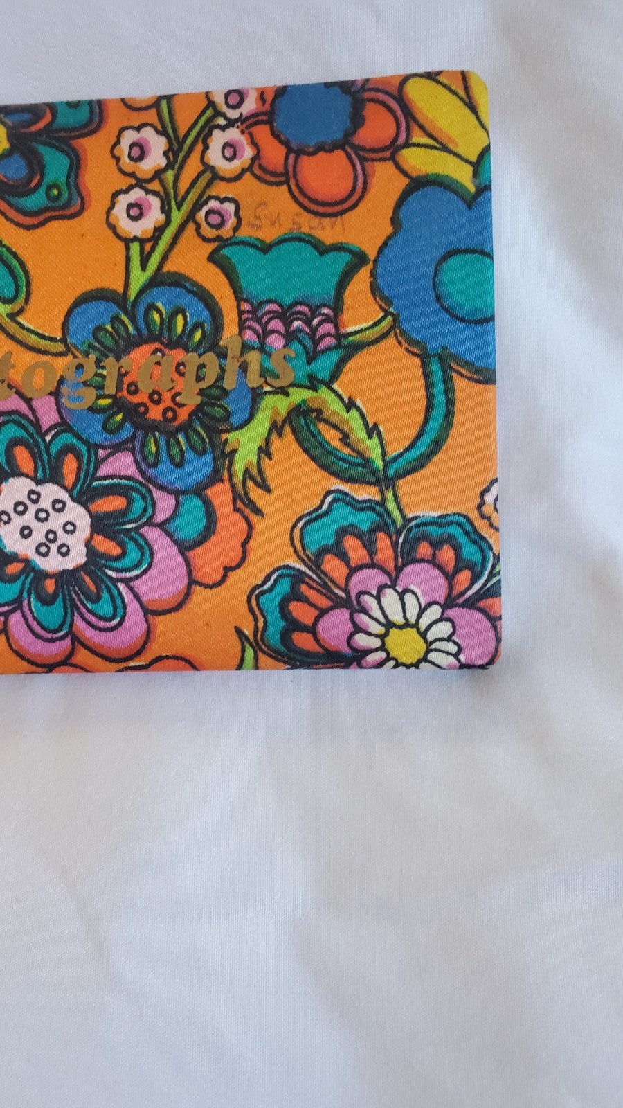 Flower Power Vintage 1970’s Autograph Book Satin Cover Flowers Hong Kong Unique