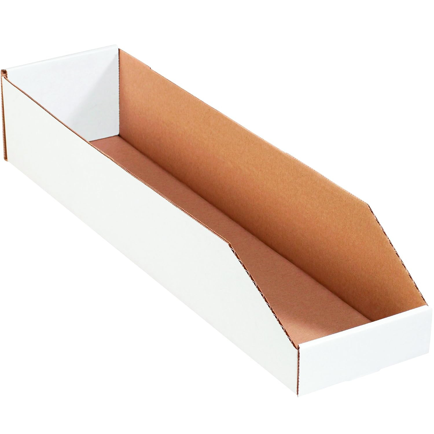 PBINMT624 Open Top Bin Boxes, 6″ x 24″ x 4 1/2″, Oyster White (Pack of 50)