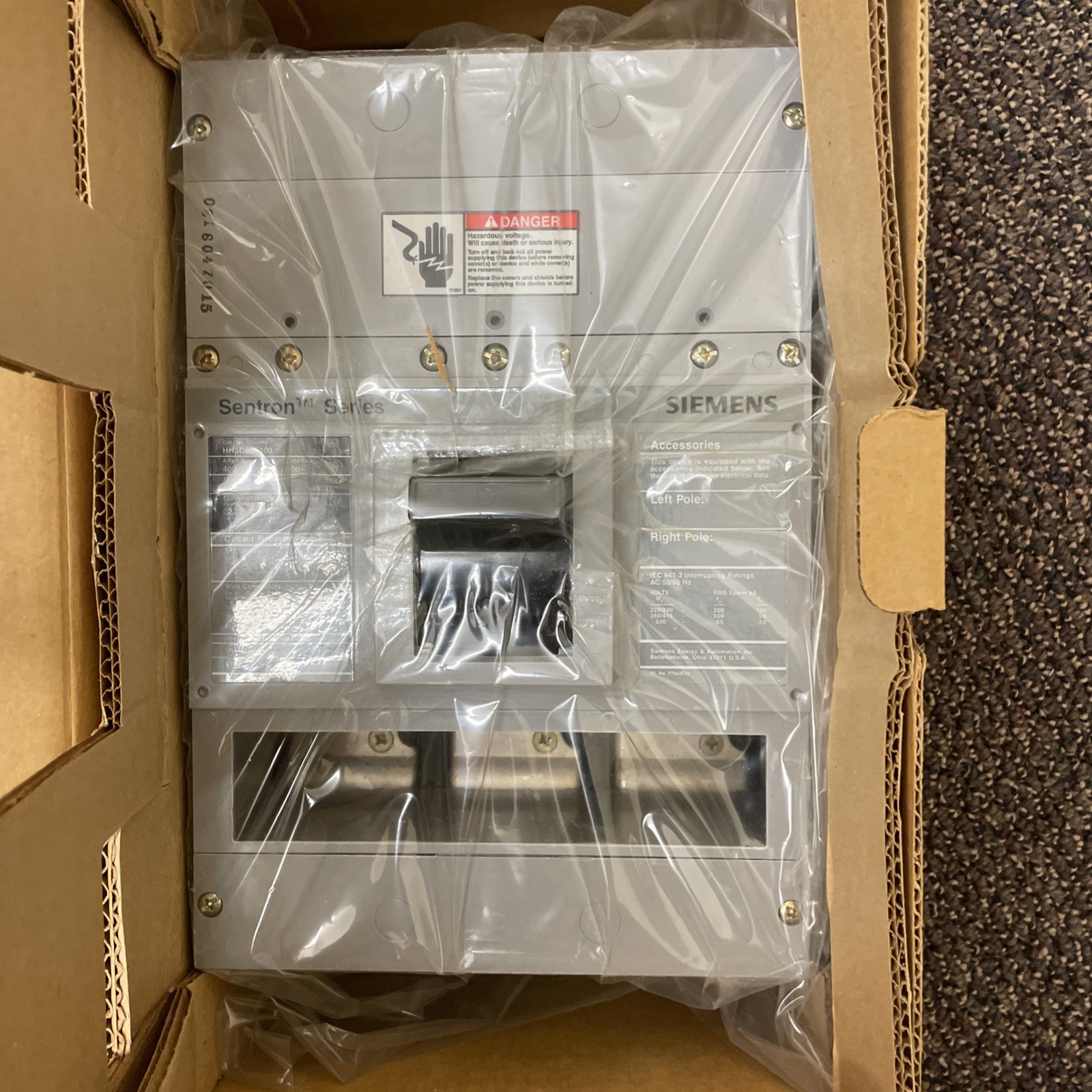 HHJD63F400 ITE SIEMENS 400 AMP 3 POLE 600 VAC 50 KA (NEW IN BOX)