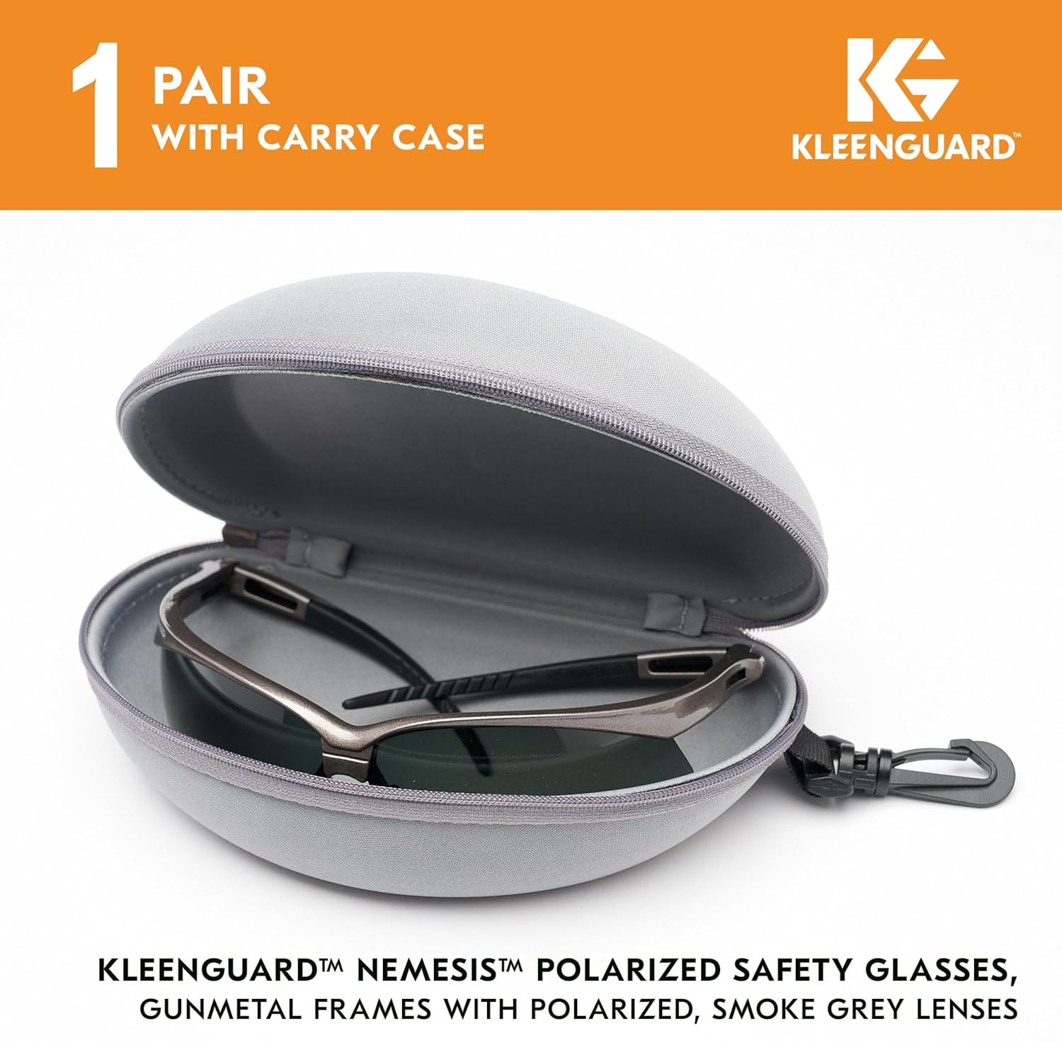 KleenGuard™ V30 Nemesis™ Polarized Safety Glasses (56568), Smoke Grey Lenses, Gu