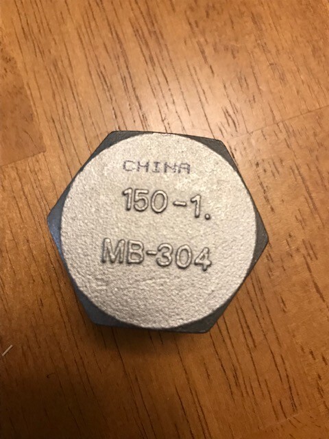 Merit Brass 1″ MNPT Hex Head Plug 150 T-304SS NEW Open Box FAST SHIPPING