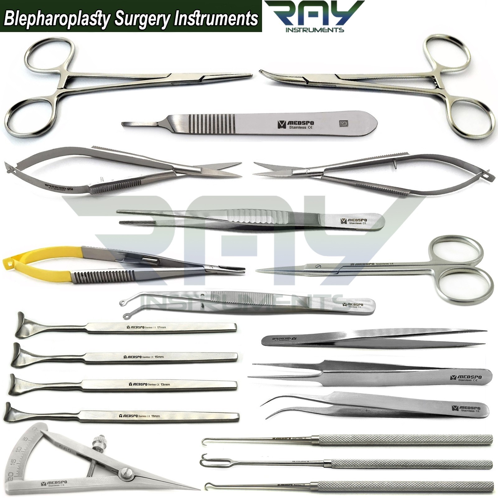 Blepharoplasty Kit Plastic Surgery Instruments Ophthalmic Eyelid Retractors