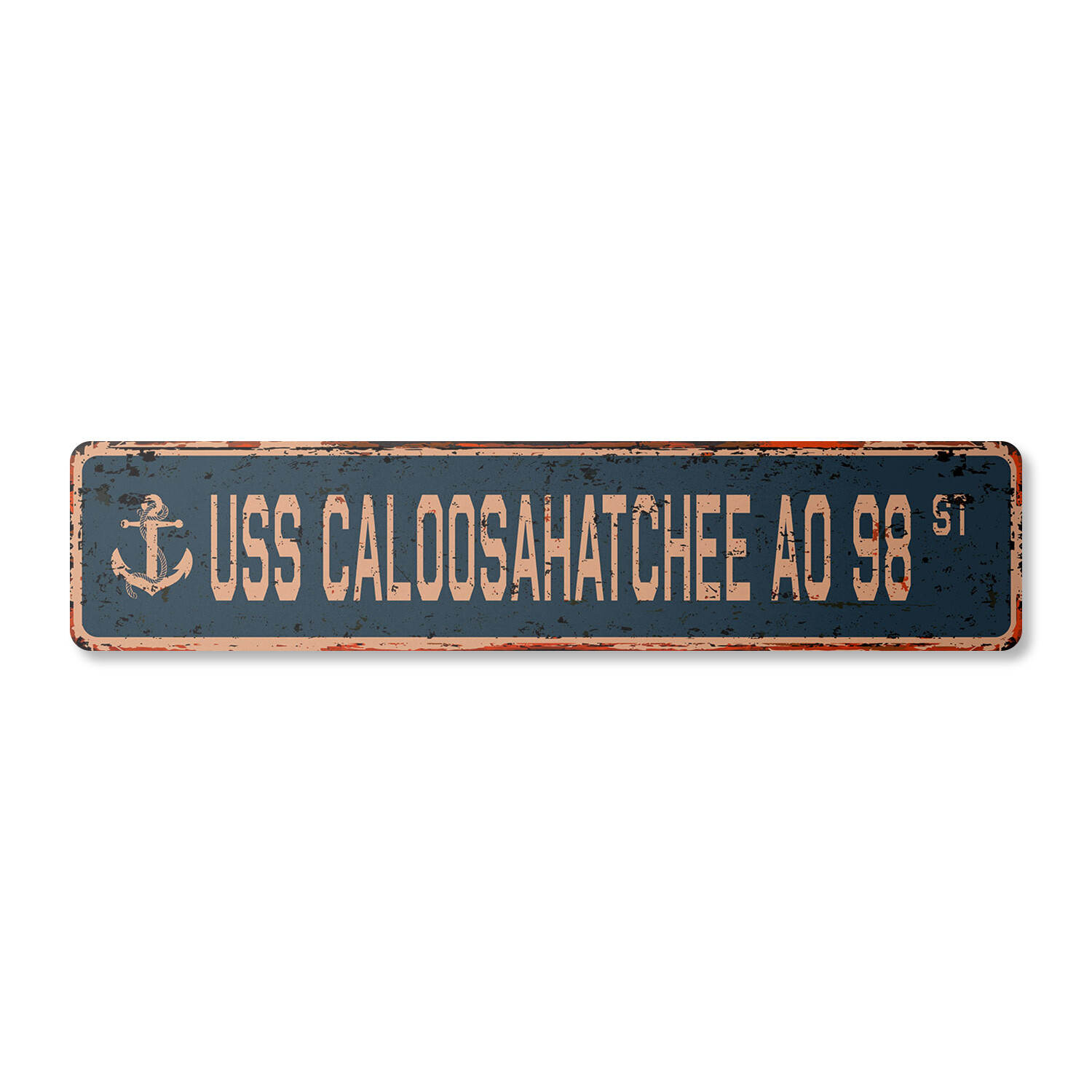 USS CALOOSAHATCHEE AO 98 Vintage Street Sign us navy ship veteran sailor rustic