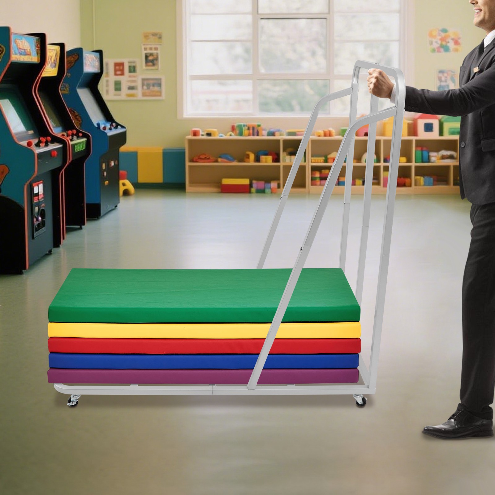 Rest Mat Trolley Storage Cart Rolling Cart for Sleeping Mats Teaching Rolling