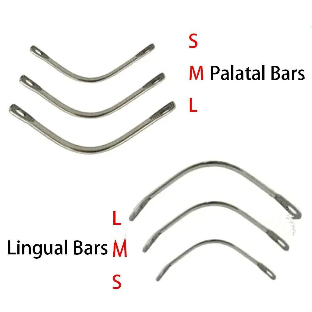 20Pcs Dental Stainless Steel Instruments Lingual Bar/Palatal Bar Stainless S/M/L