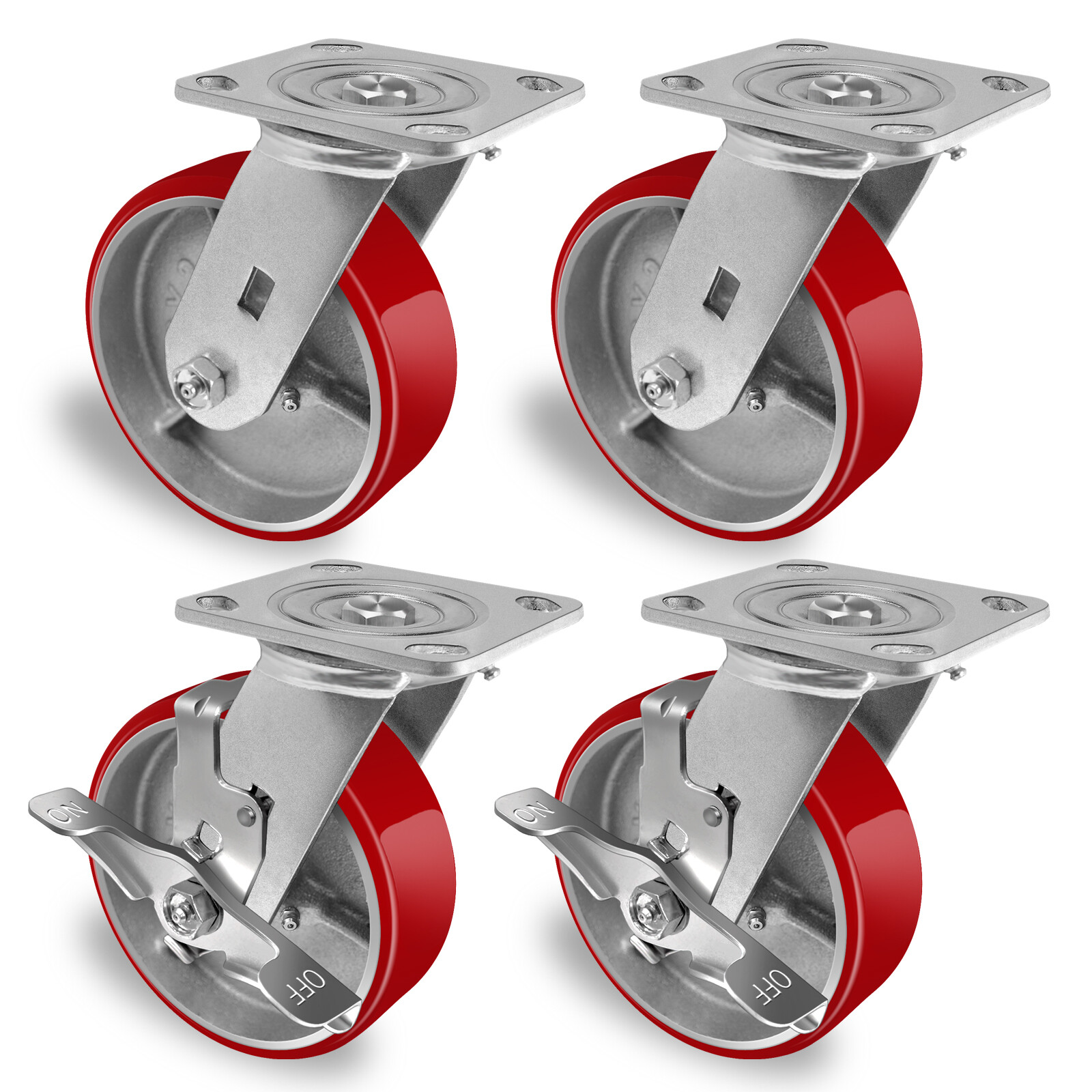 6 Inch Caster Wheels Heavy Duty,Capacity 1200-4800LB