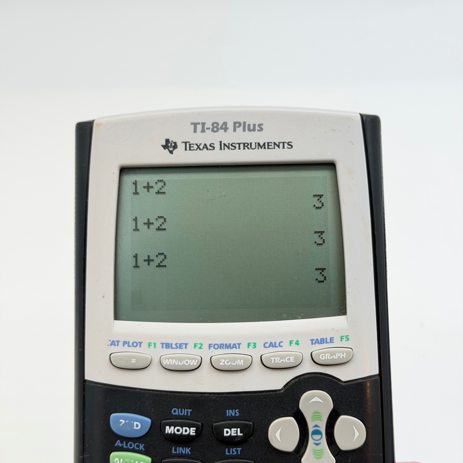 Texas Instruments TI-84 Plus Graphing Calculator Black Silver with Cover TESTED