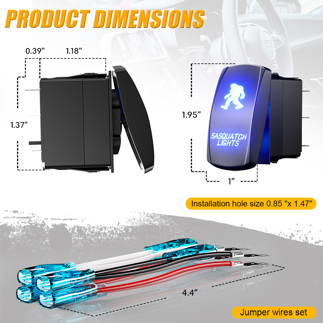 Customize LED Light Rocker Switch On Off Panel Button 12V for Car Boat ATV UTV