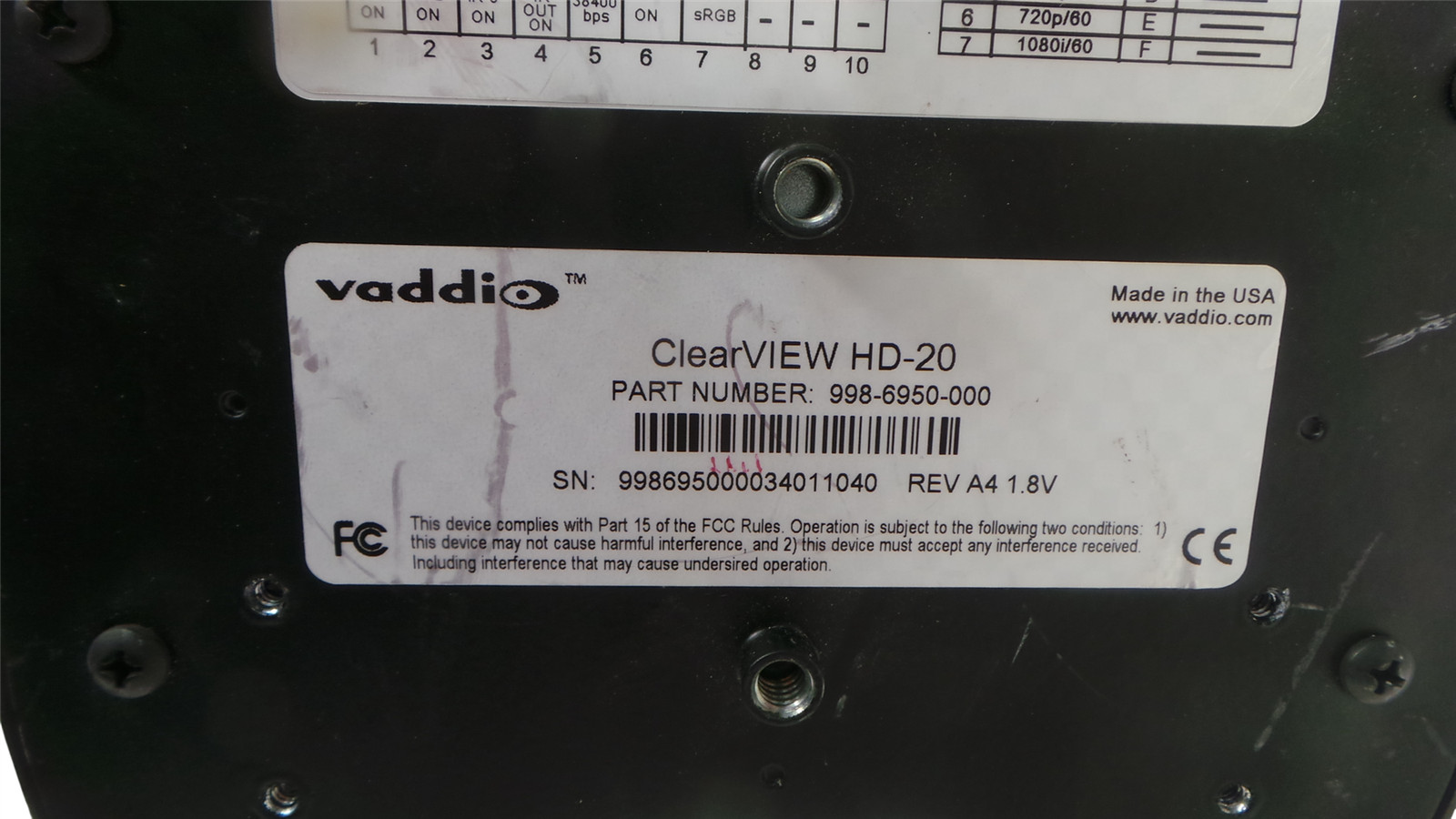 Vaddio ClearVIEW HD-20 PTZ Camera 998-6950-000 – Free Shipping