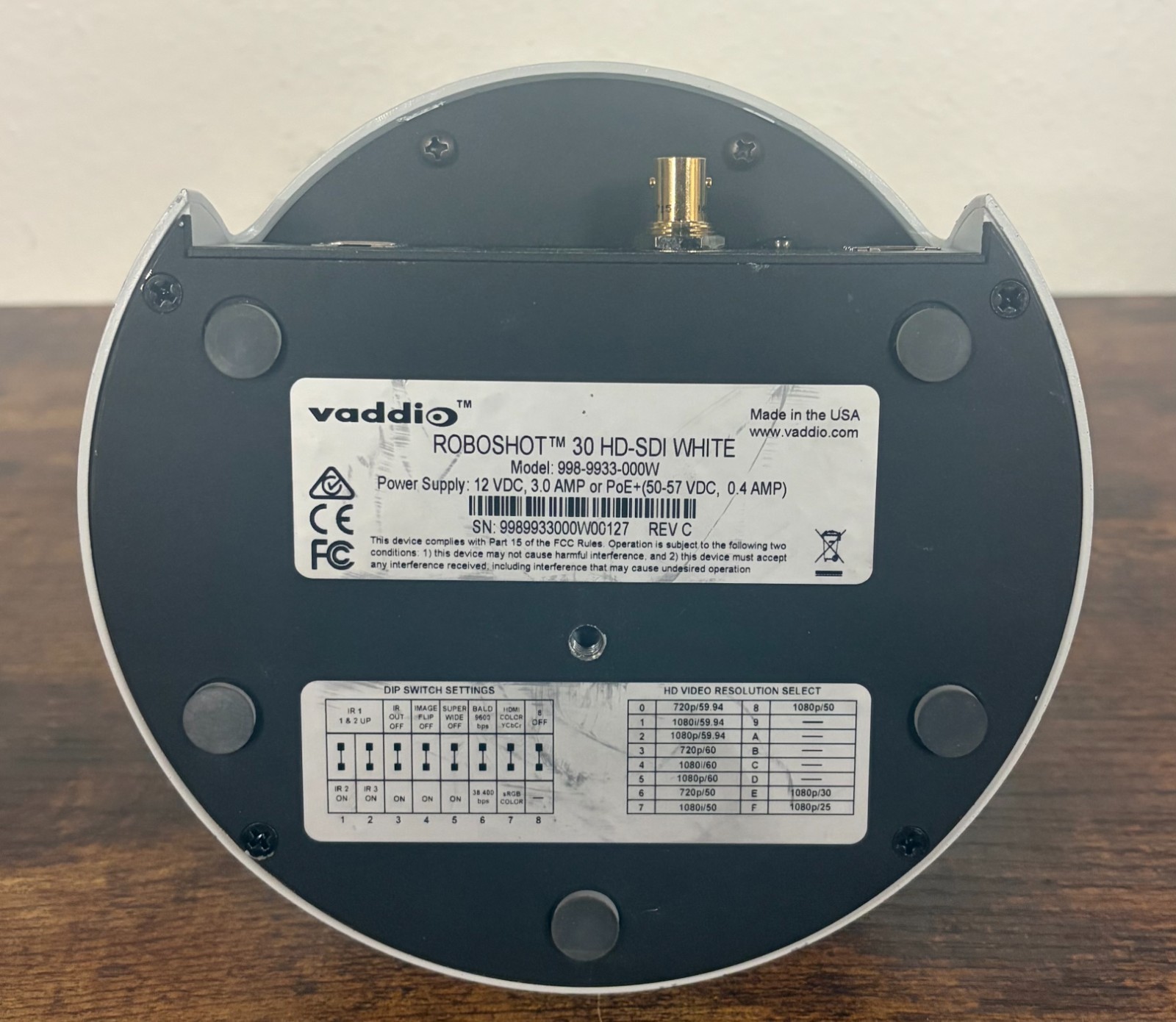 Vaddio ROBOSHOT 30 HD-SDI White (Sold As Is)