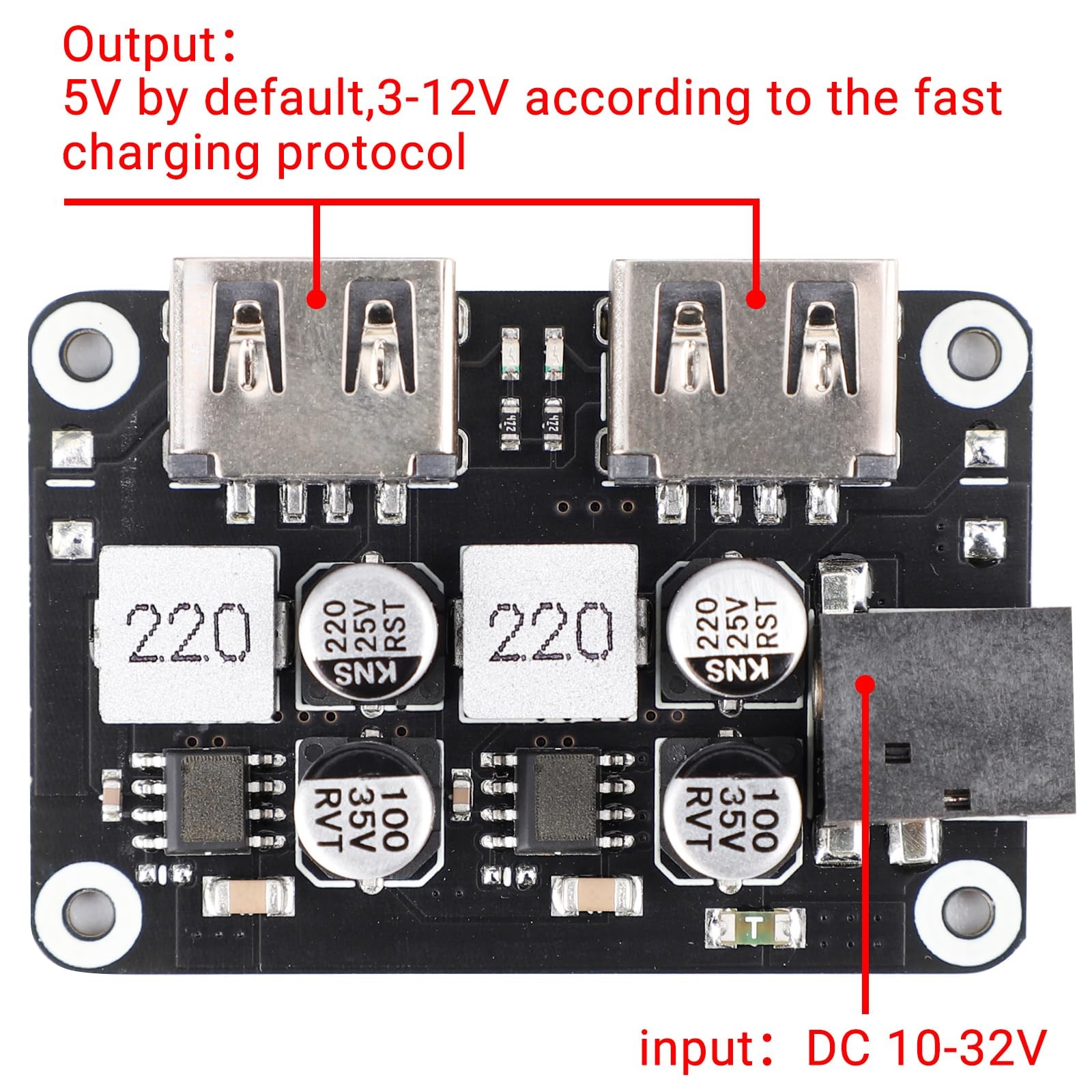 DROK DC to 5V USB Buck Converter, 12V Converter 1 Piece, default