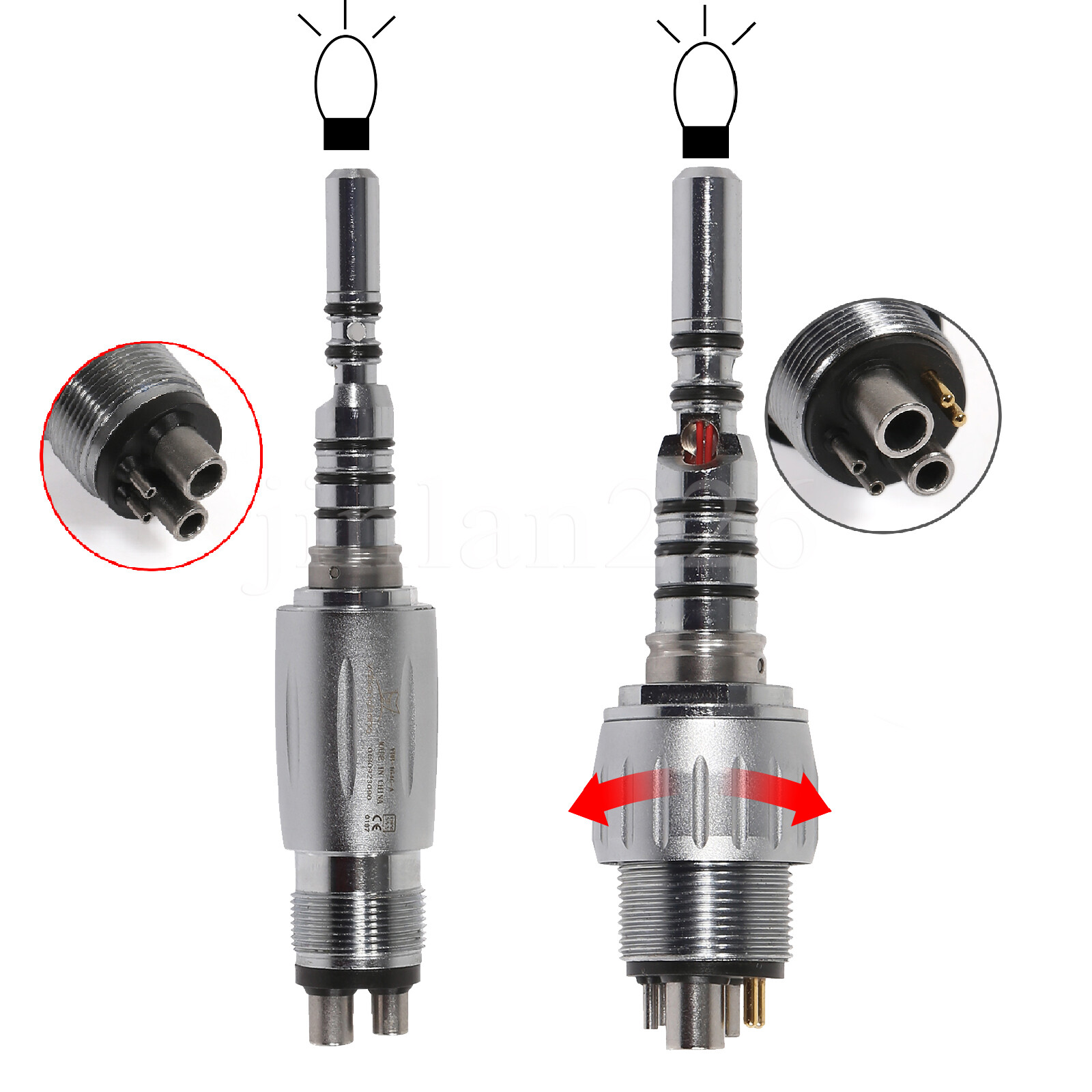 Dental LED Quick Coupler KAV 4 Hole / 6 Hole for KAVO Fiber Optic Handpiece