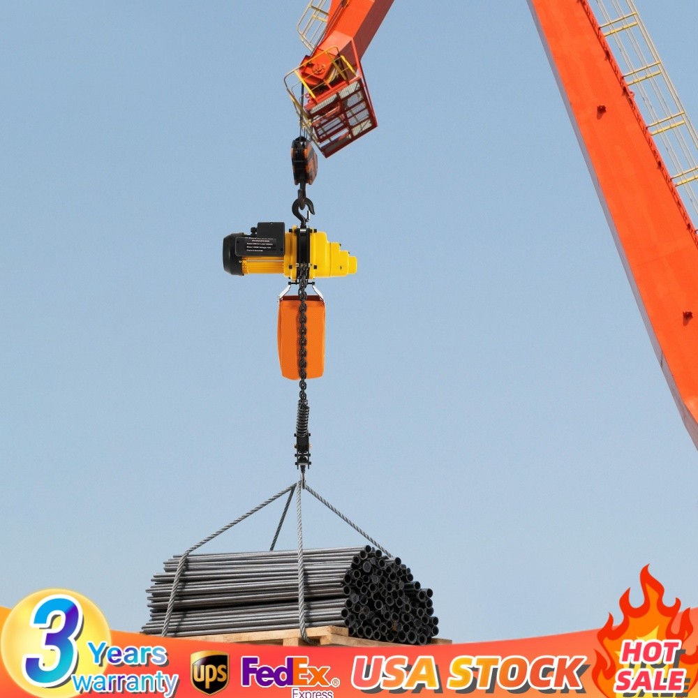 1 Ton Electric Chain Hoist w/ Double Chain Lifting Single Phrase 110V 20Mn2