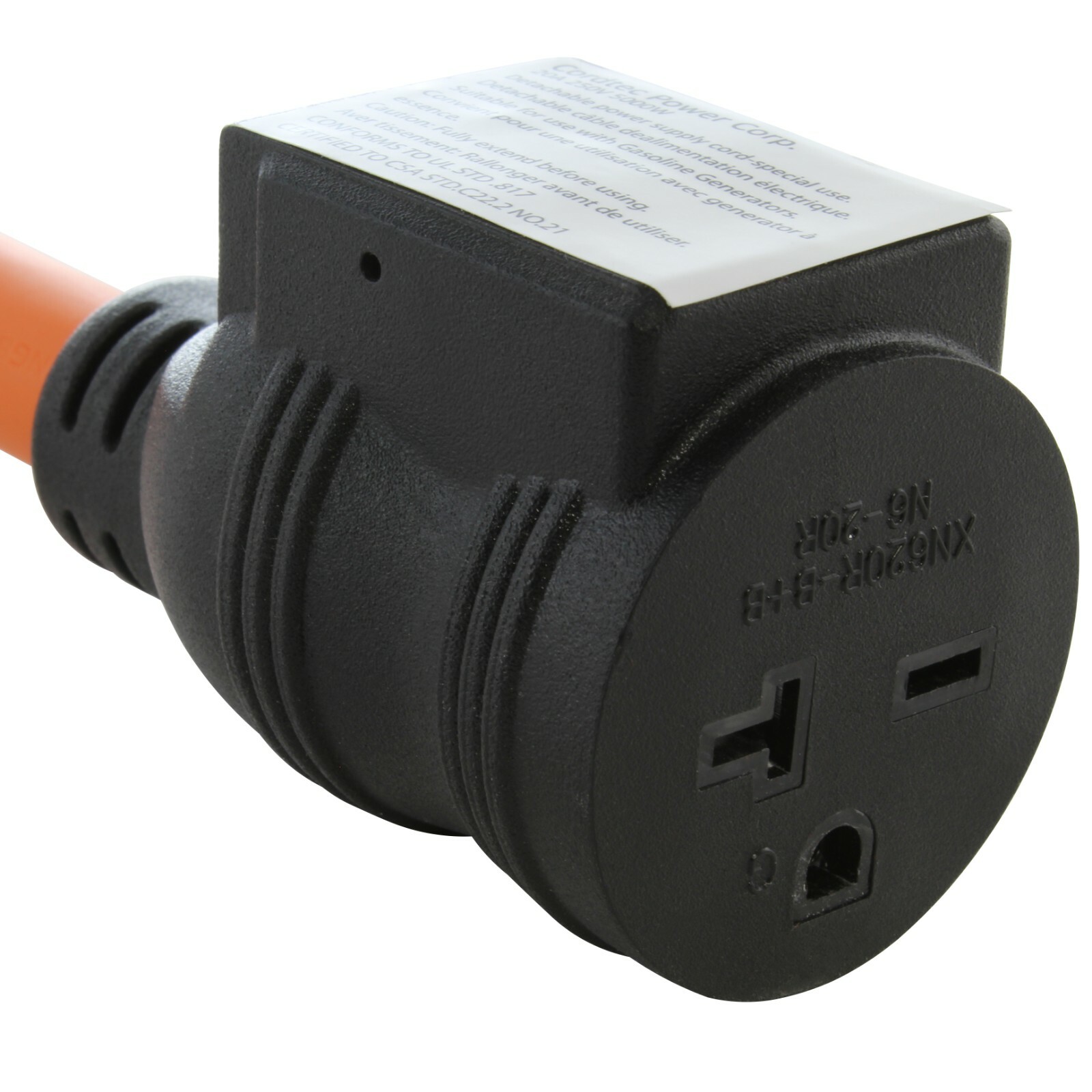 50A NEMA 6-50P to 20A NEMA 6-20R Adapter With 20 Amp Breaker by AC WORKS®