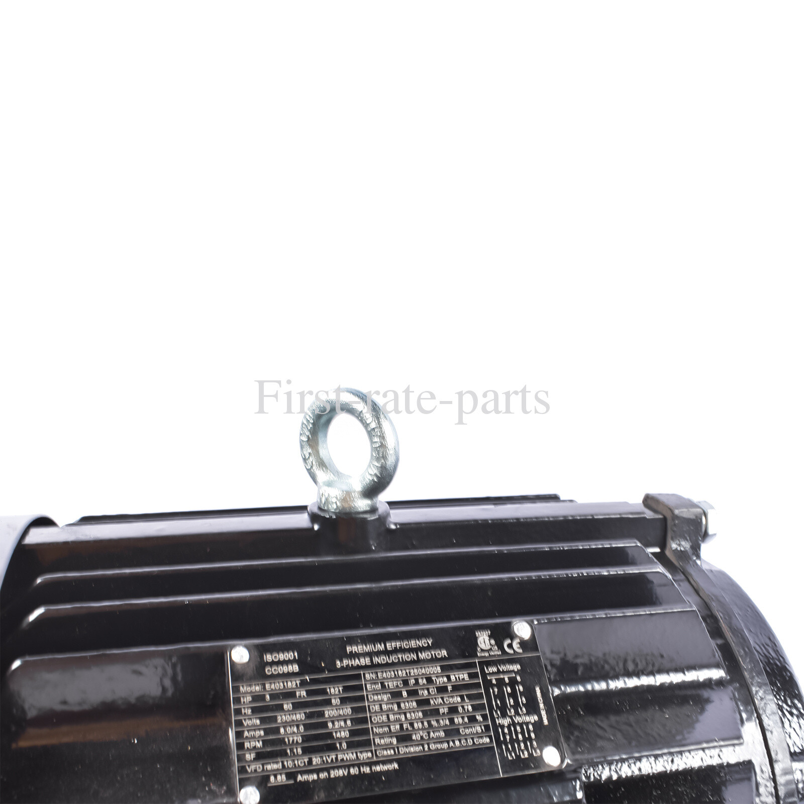 Electric Motor 3 Phase 3HP 1800 RPM 182T Frame 230/460 Volt 60 HZ TEFC Enclosure