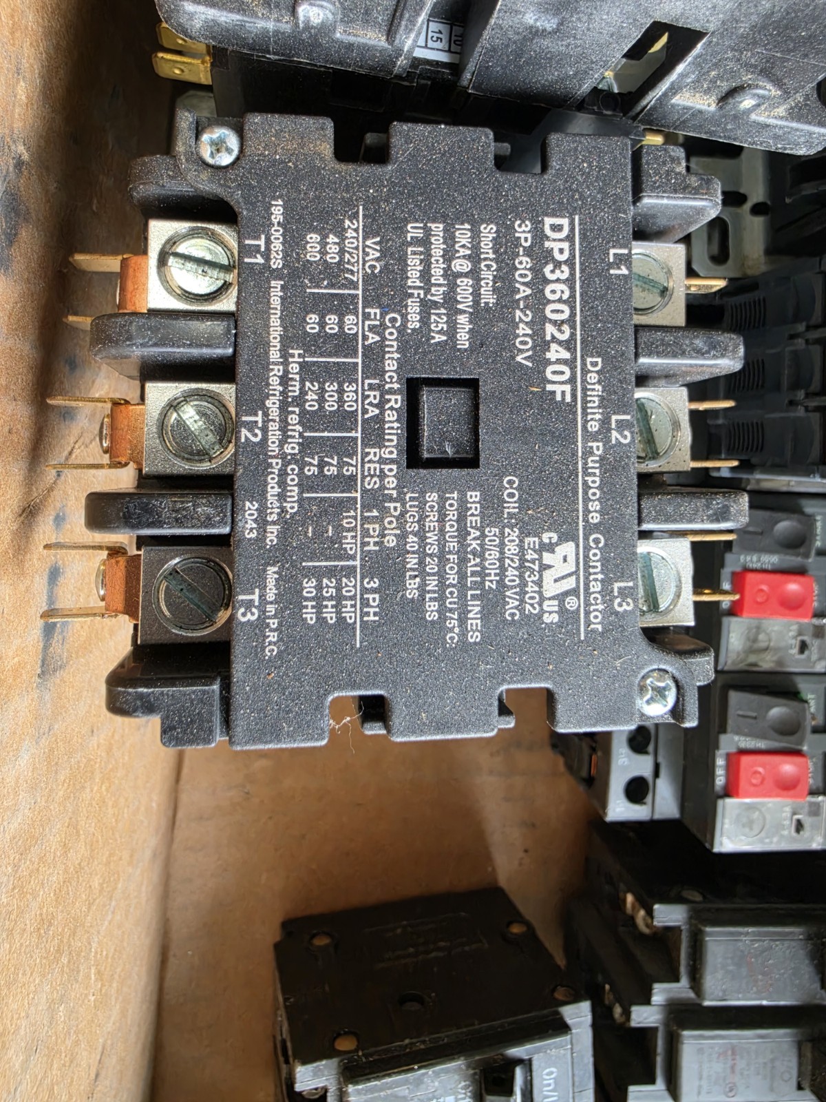 International Refrigeration DP360240F Definite Purpose Contactor 3P 60A 240V