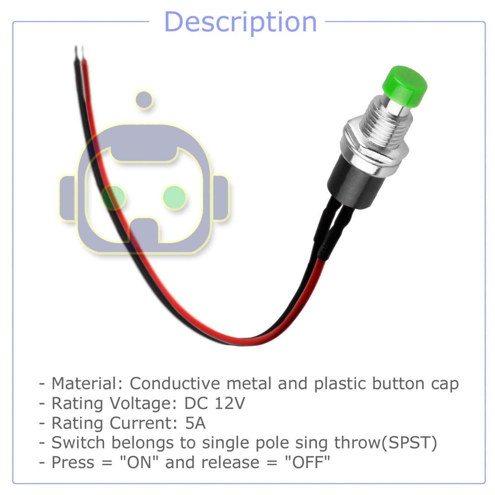 3 PCS Red Micro Lockless Momentary On/Off Push Button 12V 5A Switch Tact