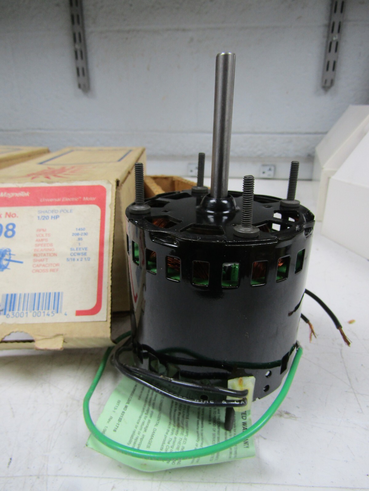 🔥NEW # 398 MAGNETEK 1/20 HP HVAC MOTOR 1Ø 208-230 VAC 1450 RPM CCWSE JA2R143N