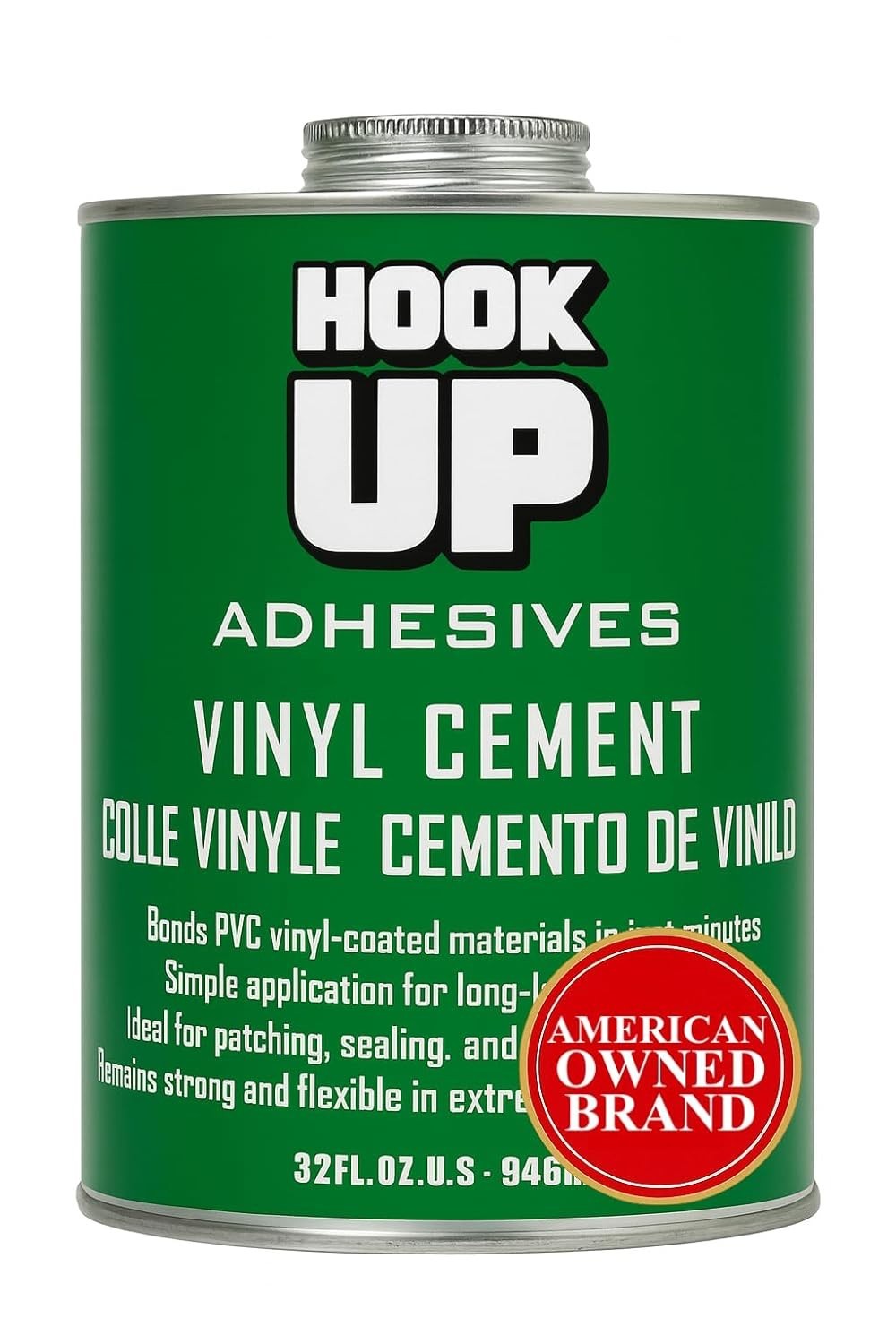 32 OZ Waterproof Vinyl Contact Cement – Fast-Drying Repair Glue for Pools Boats