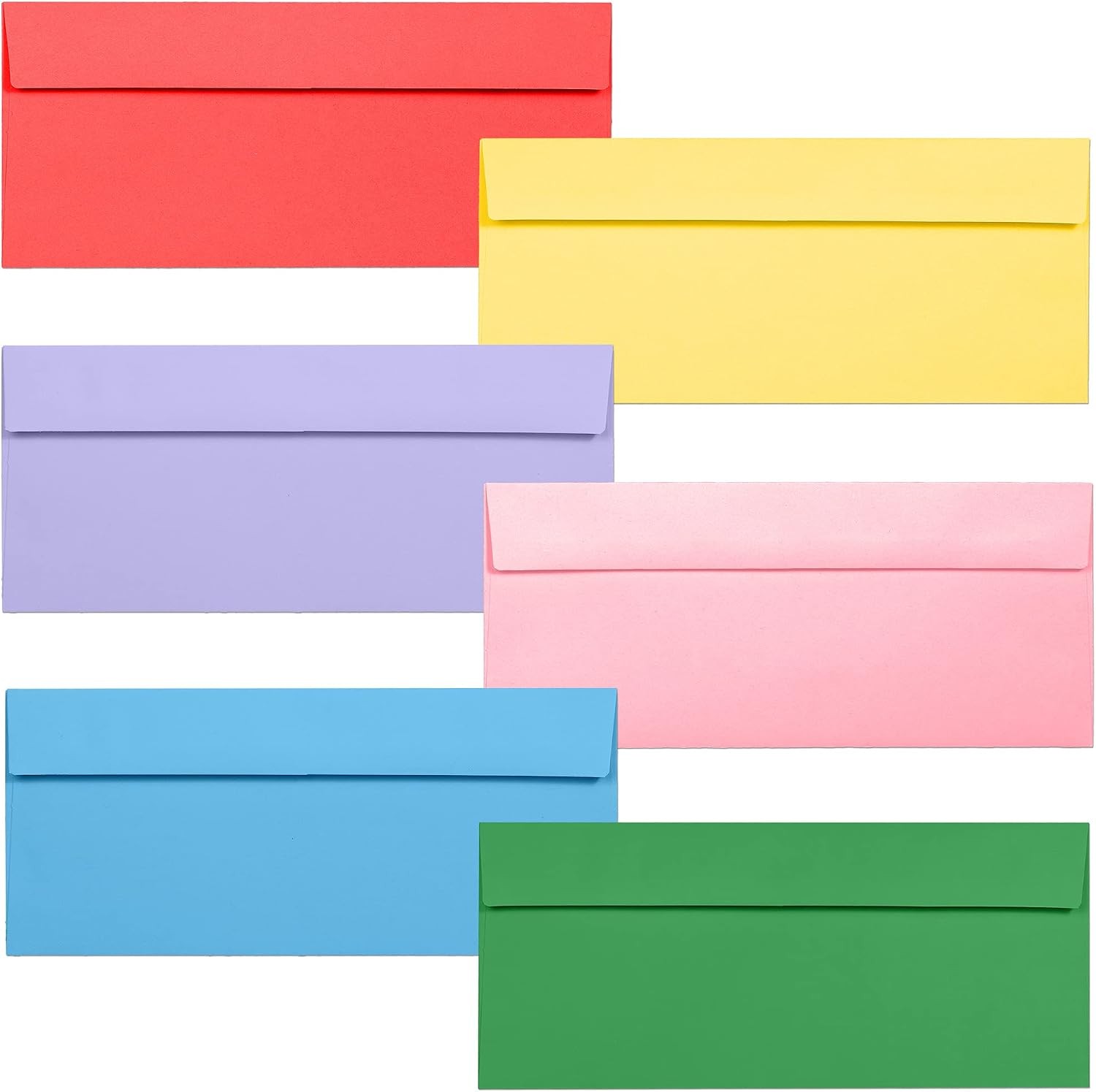 Colored Envelopes Letter Size 36 Pack 4.125×9.5in 6 Colors