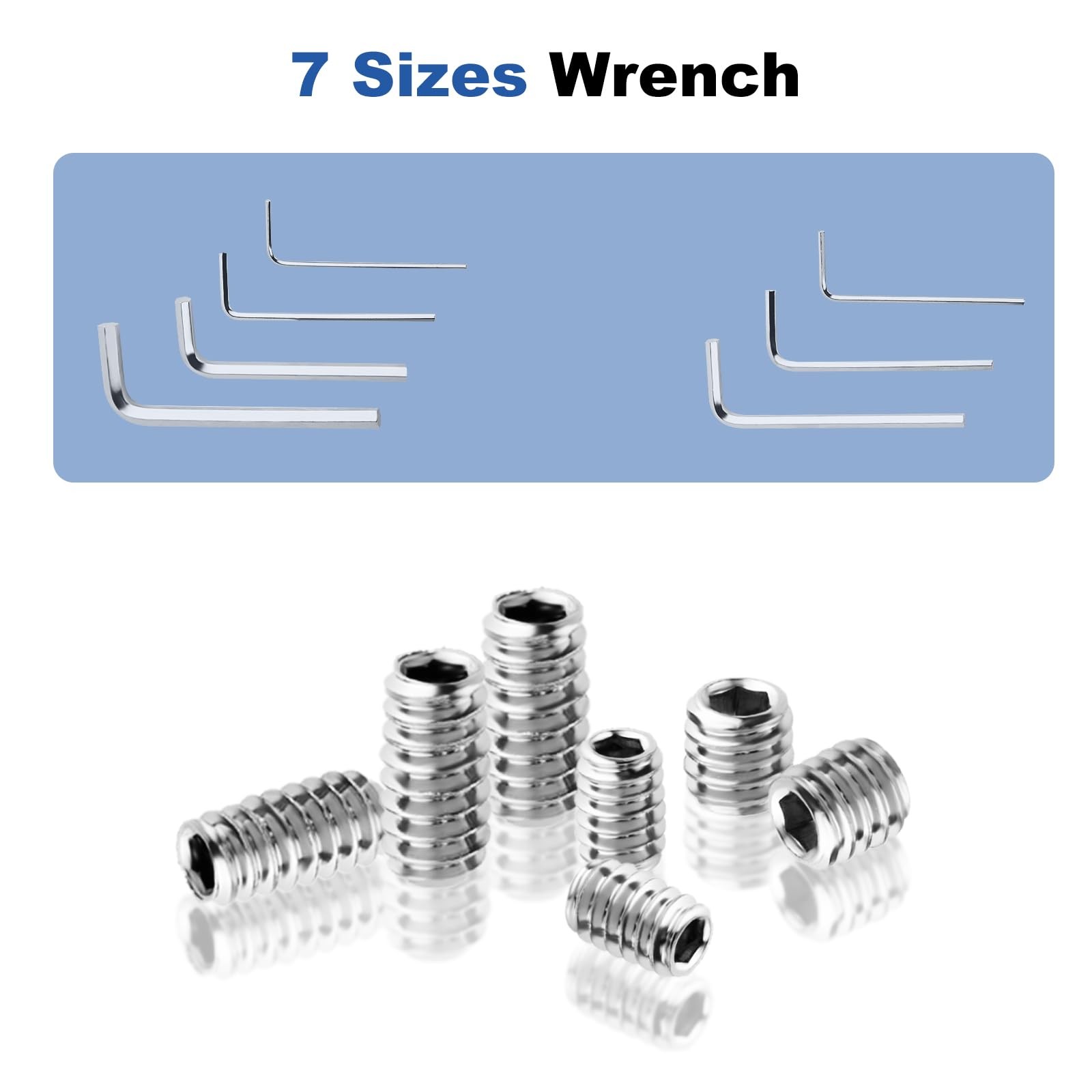 245 Pcs 19 Sizes Set Screw Assortment Kit SAE Allen Head Grub Screws for Bathro
