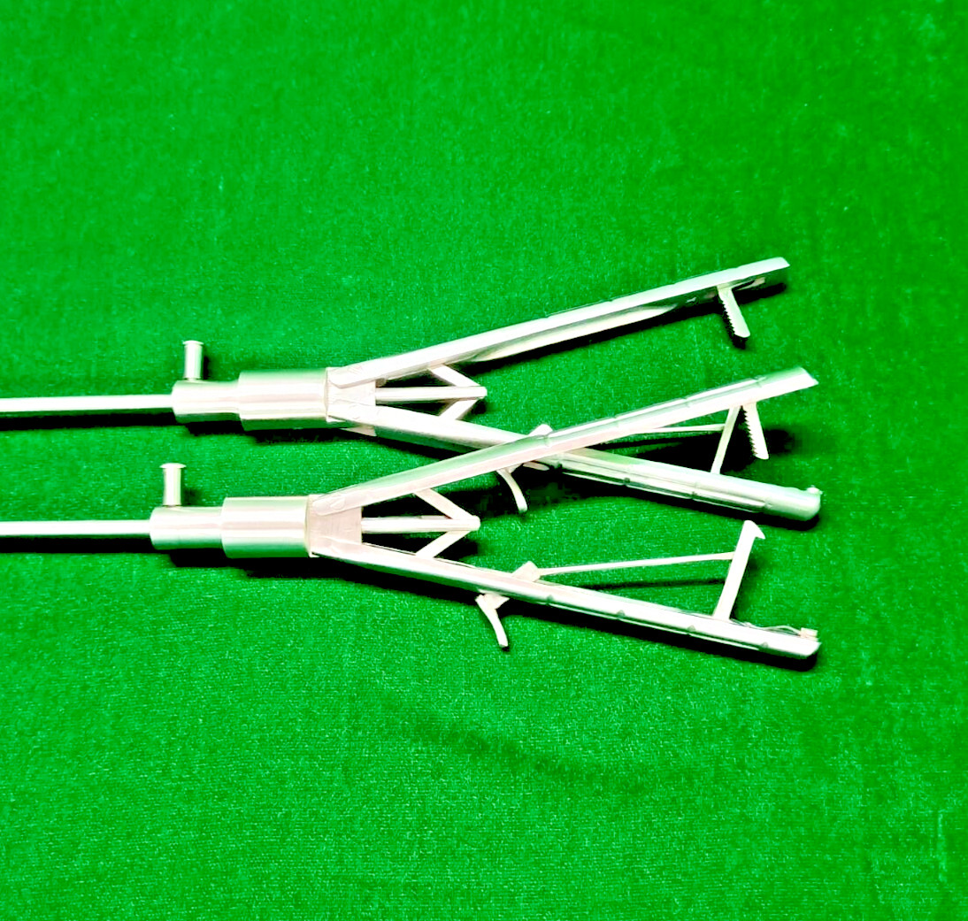 2pc Laparoscopic V-Shape Needle Holder Curved Jaw 5mmx330mm Reusable Instruments